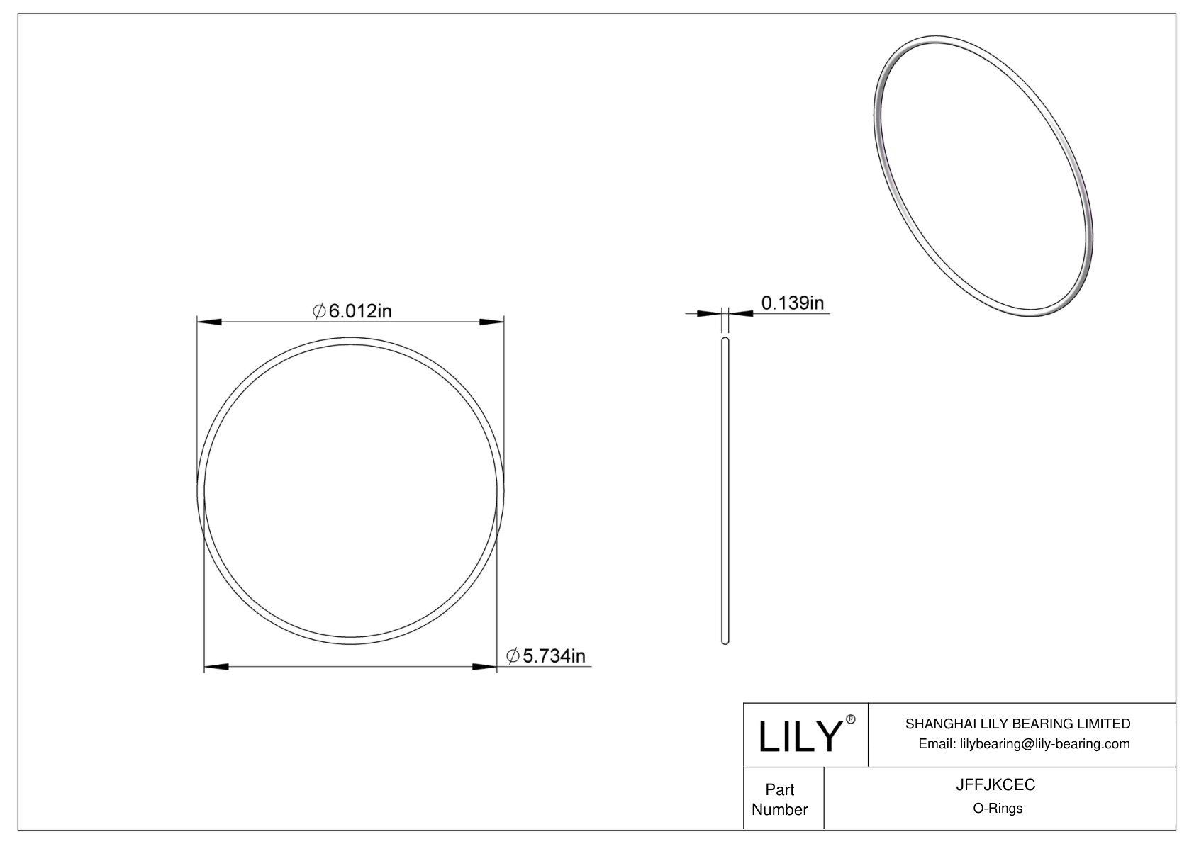 JFFJKCEC 圆形耐化学性 O 形圈 cad drawing