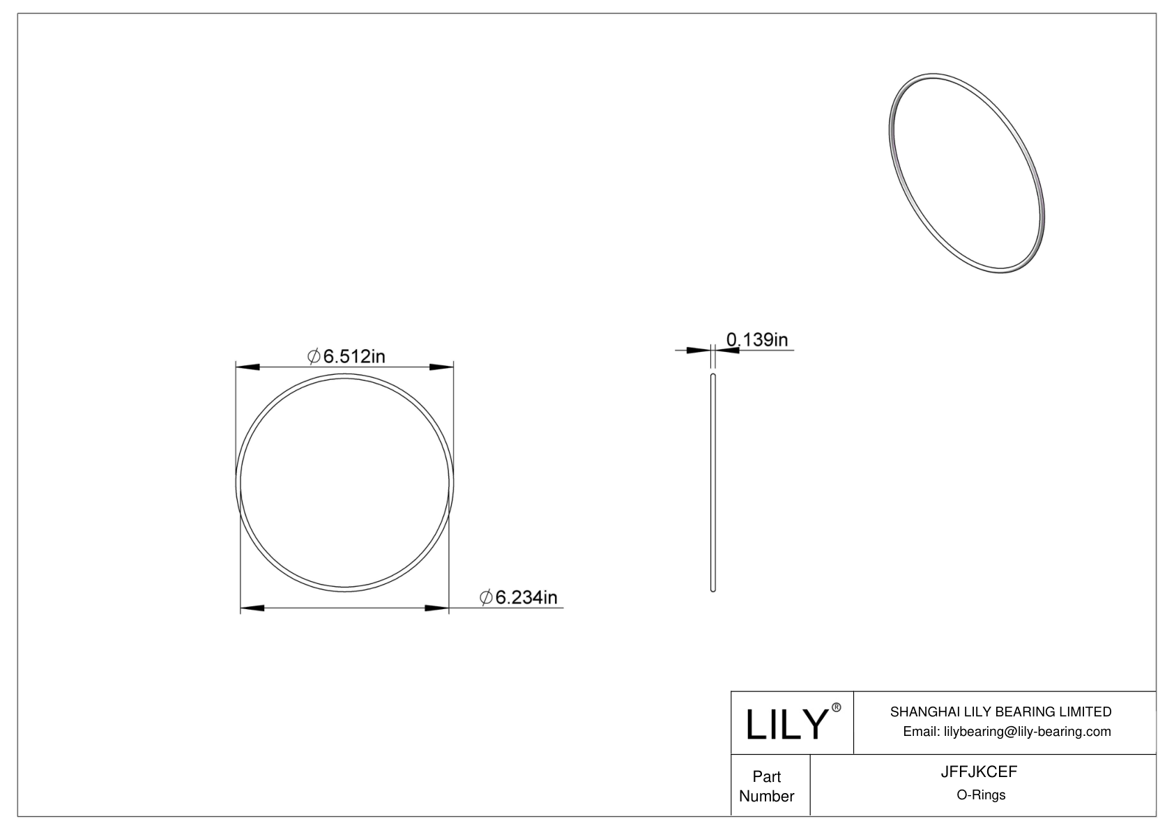 JFFJKCEF 圆形耐化学性 O 形圈 cad drawing