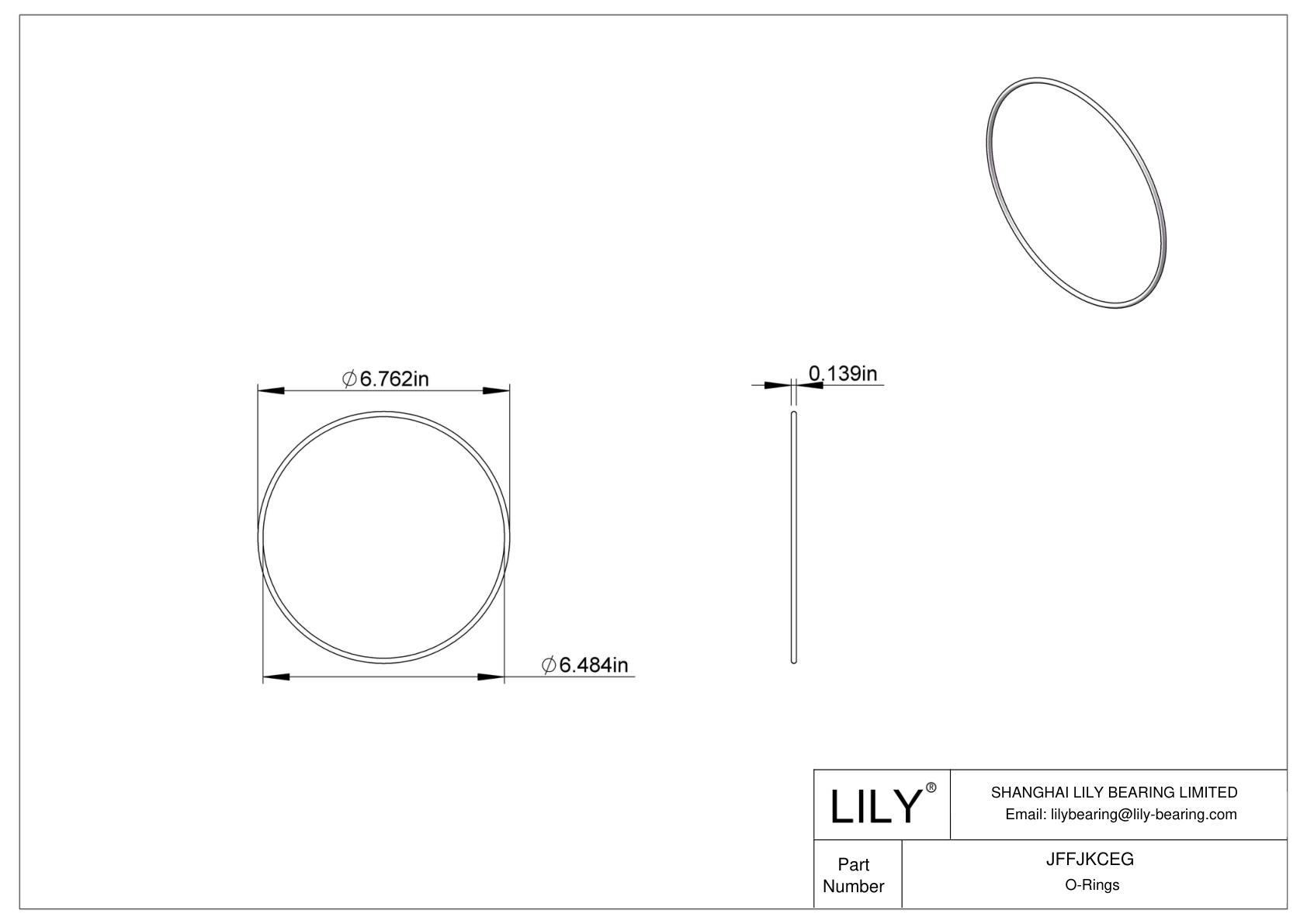 JFFJKCEG Chemical Resistant O-rings Round cad drawing