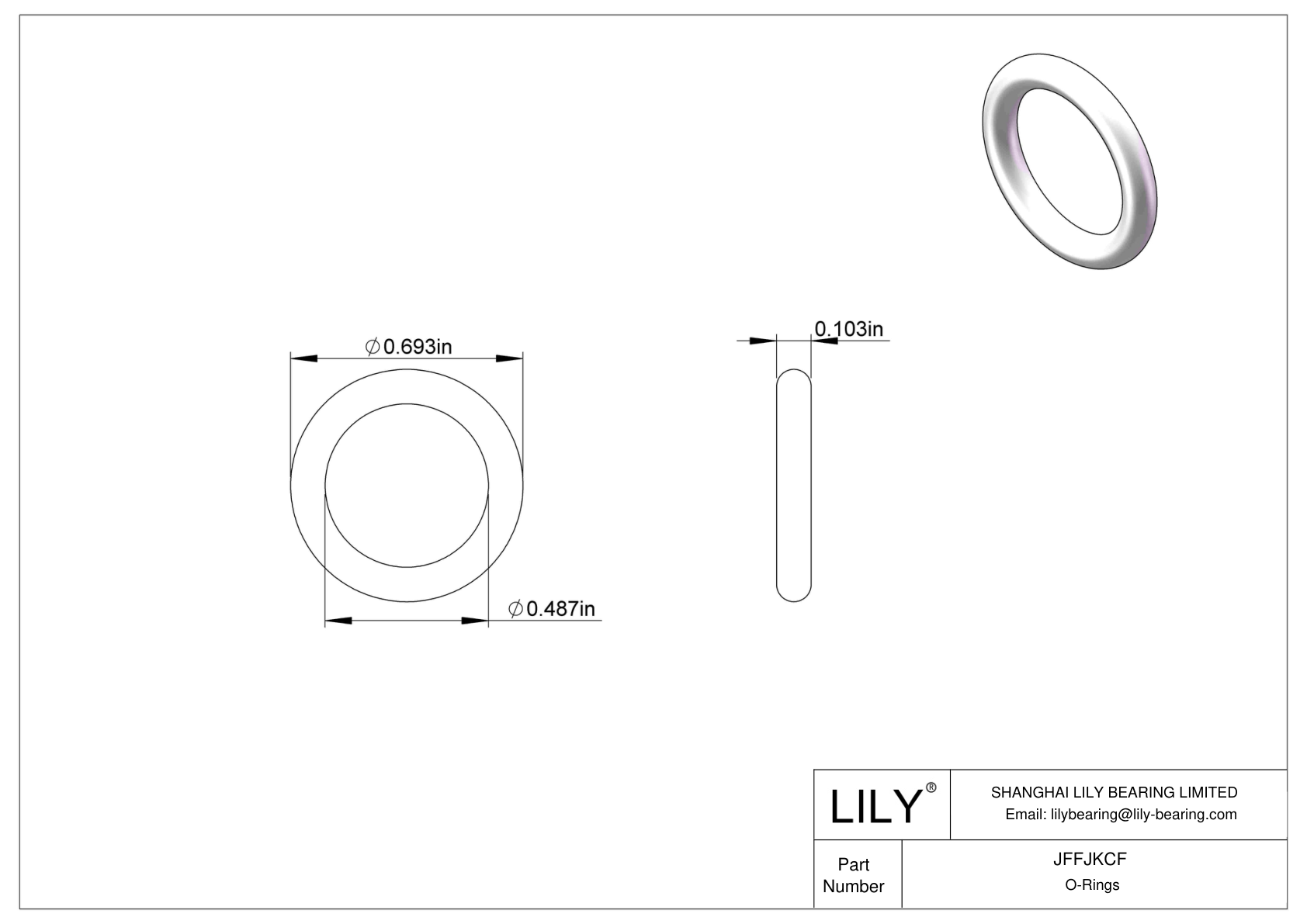 JFFJKCF 圆形耐化学性 O 形圈 cad drawing