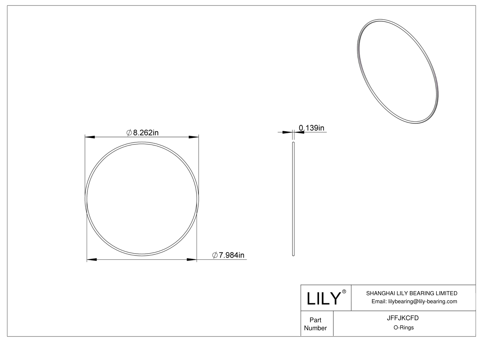 JFFJKCFD Chemical Resistant O-rings Round cad drawing