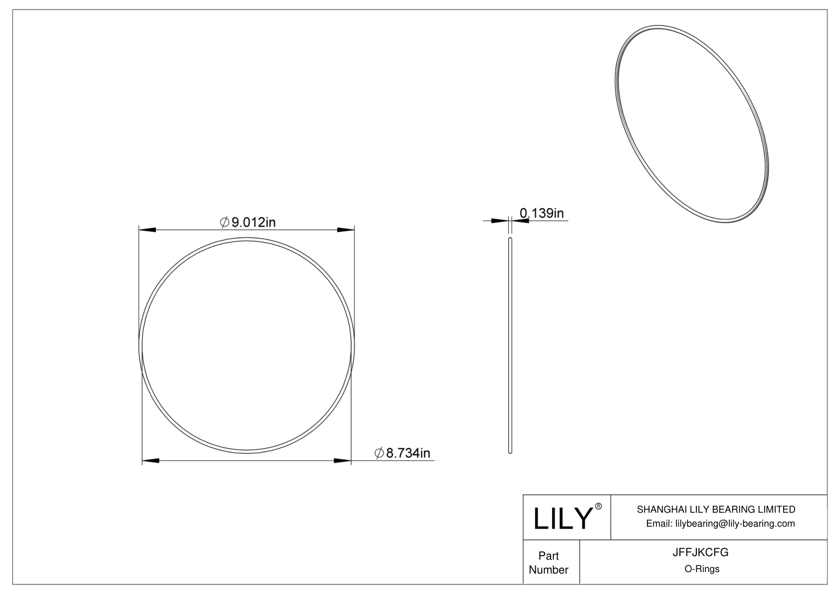 JFFJKCFG Chemical Resistant O-rings Round cad drawing