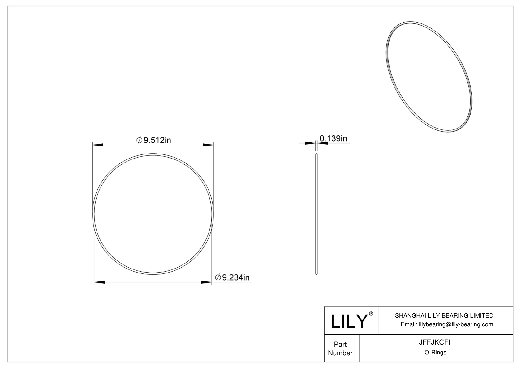 JFFJKCFI Chemical Resistant O-rings Round cad drawing