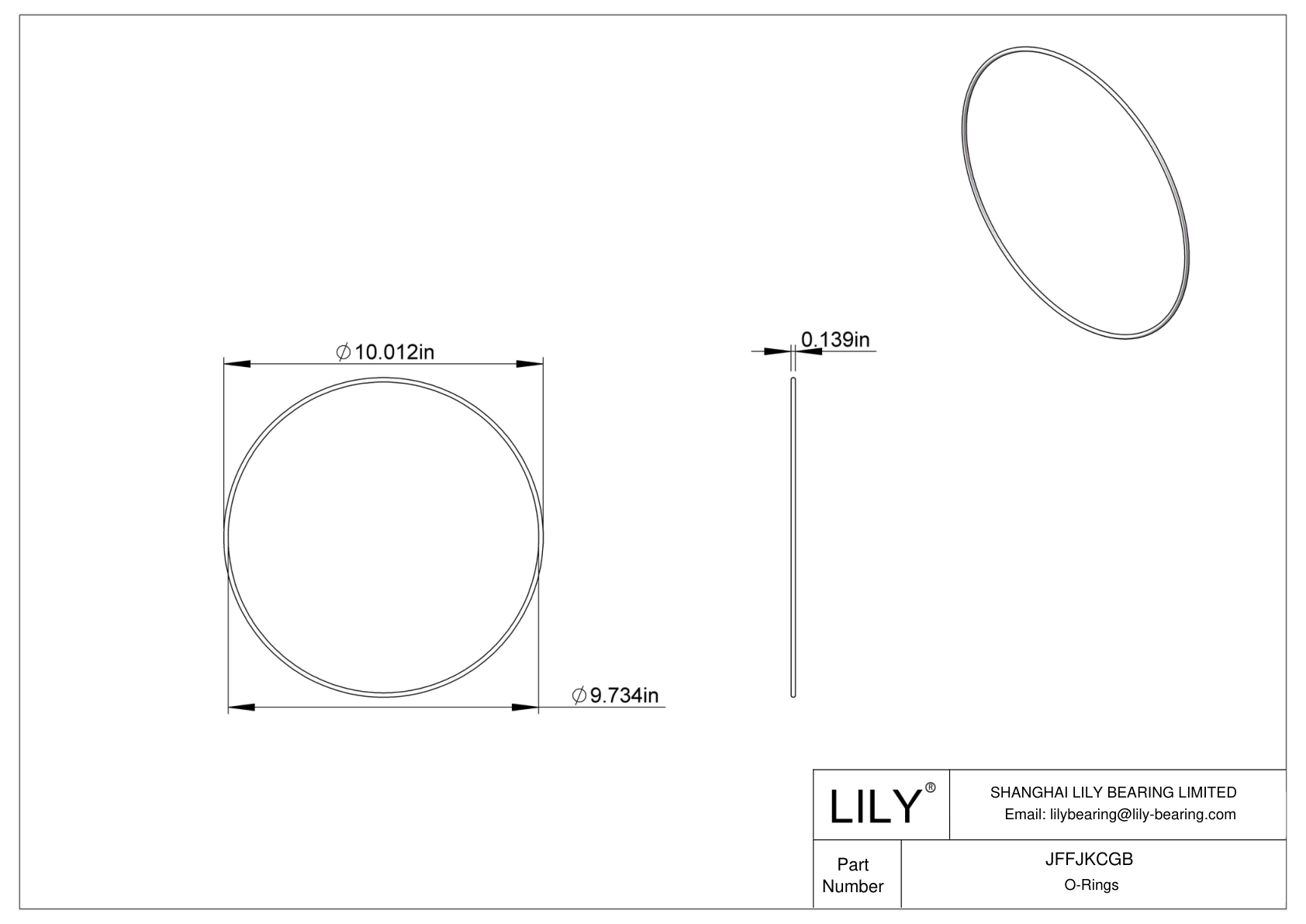 JFFJKCGB Chemical Resistant O-rings Round cad drawing