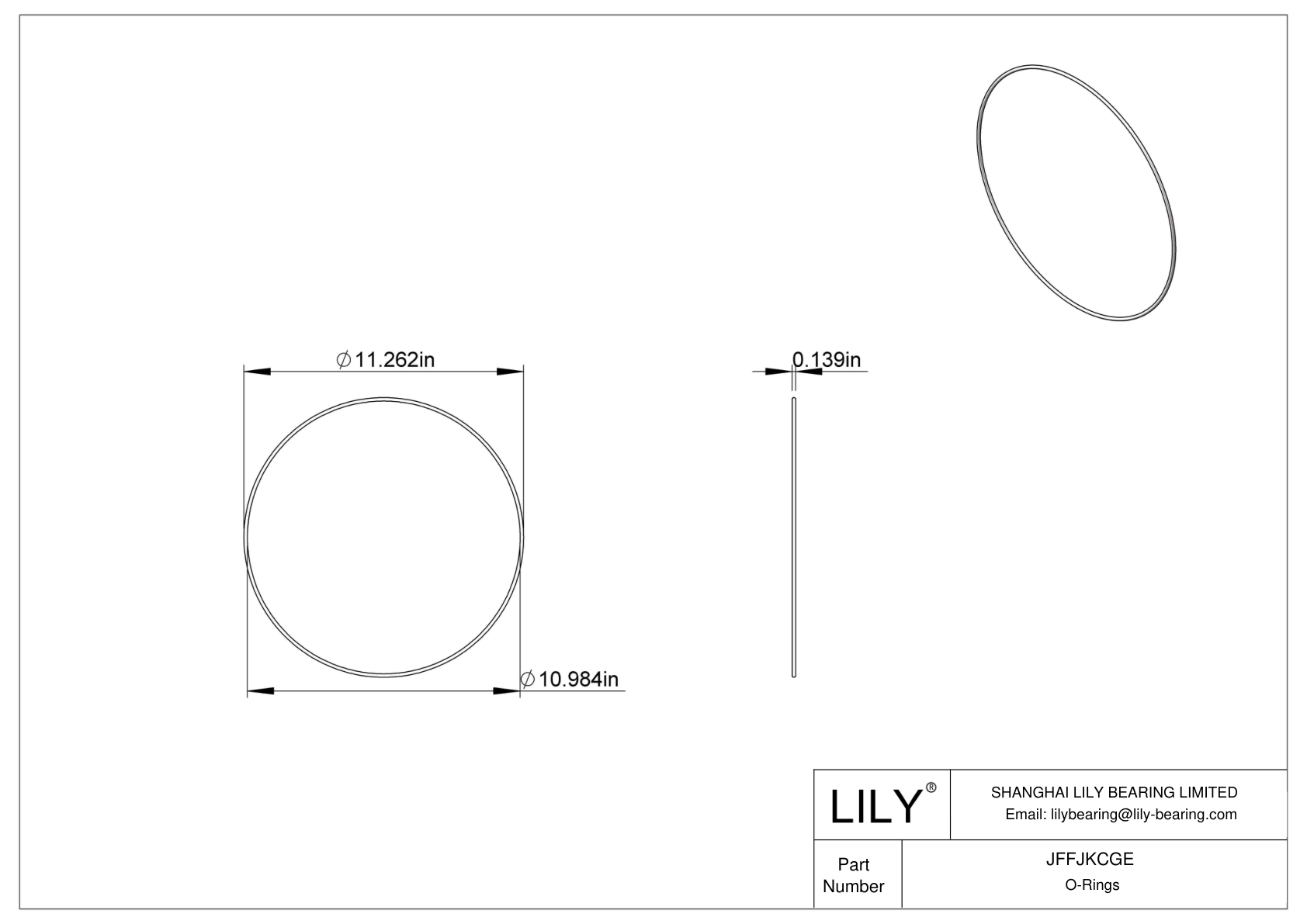 JFFJKCGE Chemical Resistant O-rings Round cad drawing