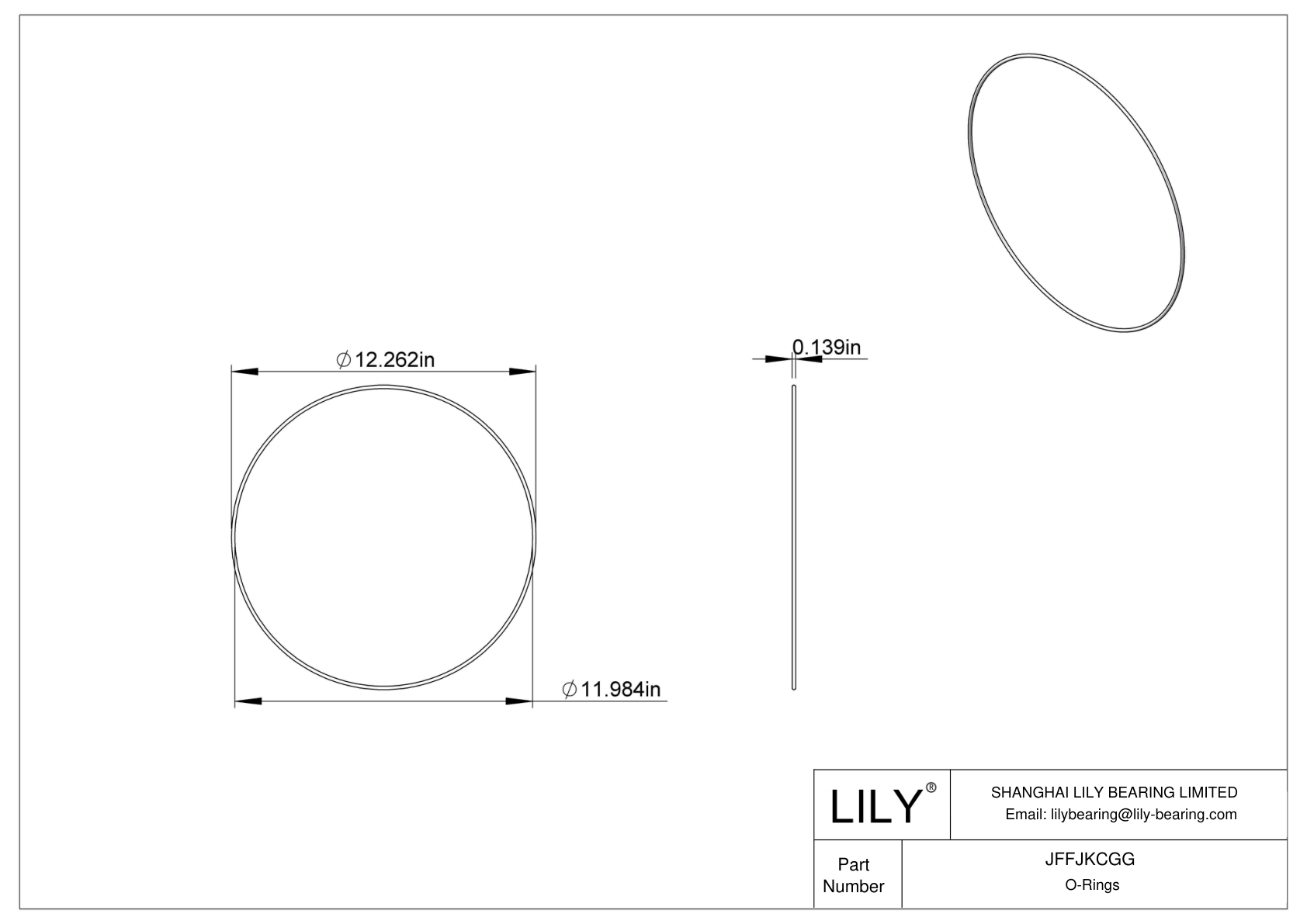 JFFJKCGG Chemical Resistant O-rings Round cad drawing