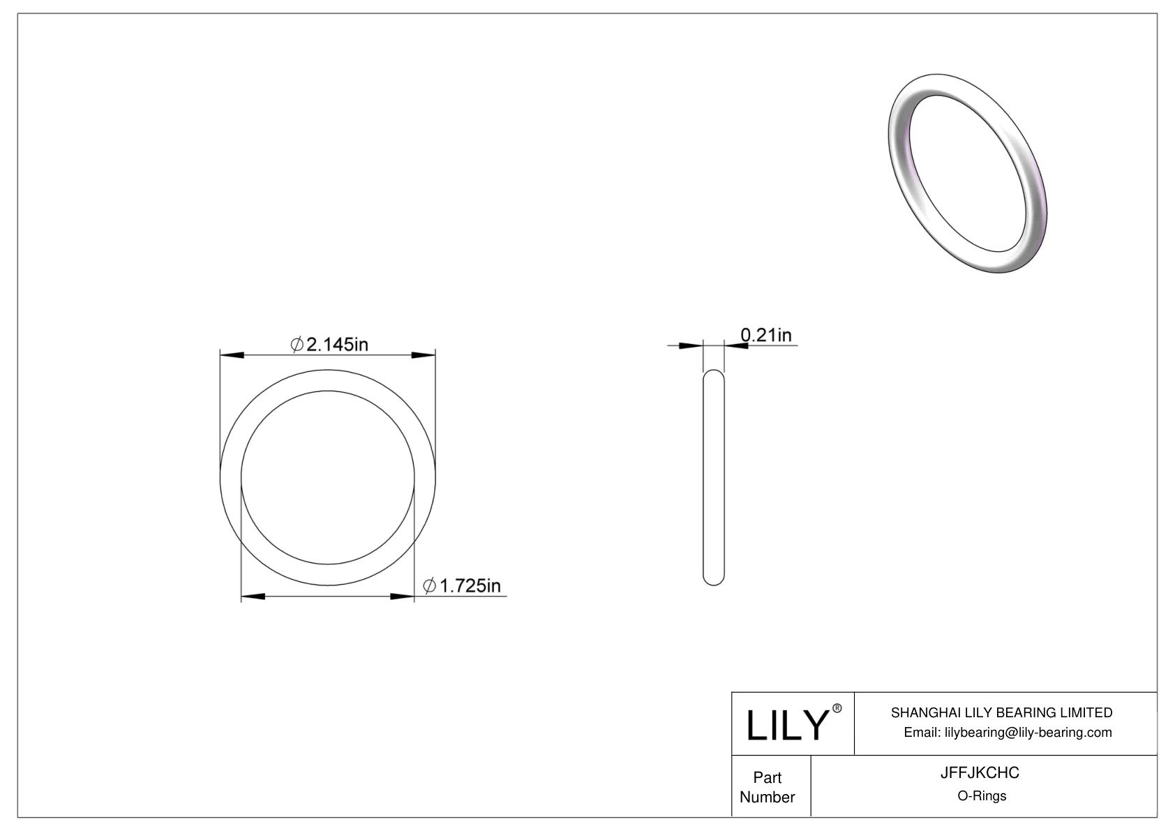 JFFJKCHC Chemical Resistant O-rings Round cad drawing