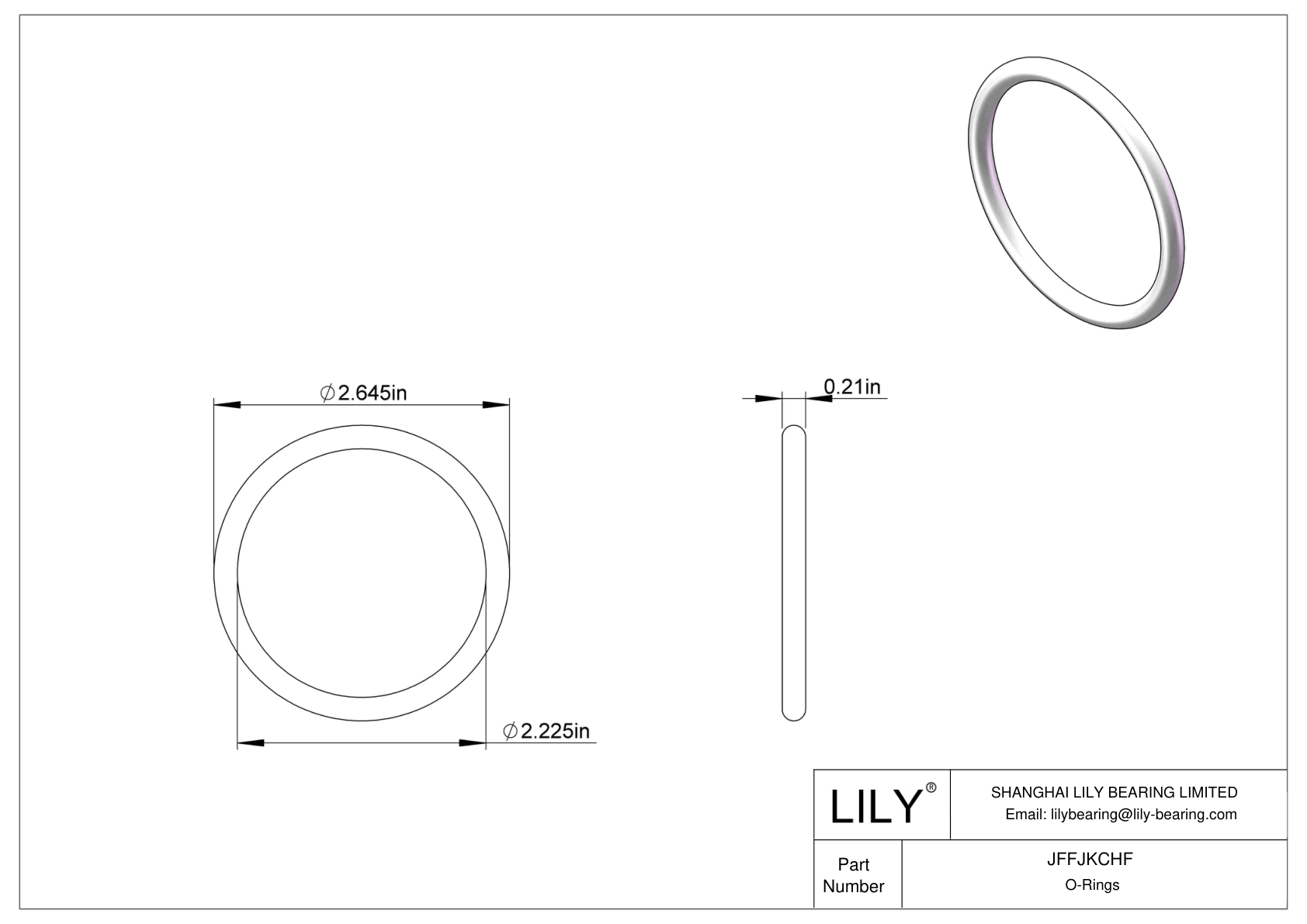 JFFJKCHF Chemical Resistant O-rings Round cad drawing