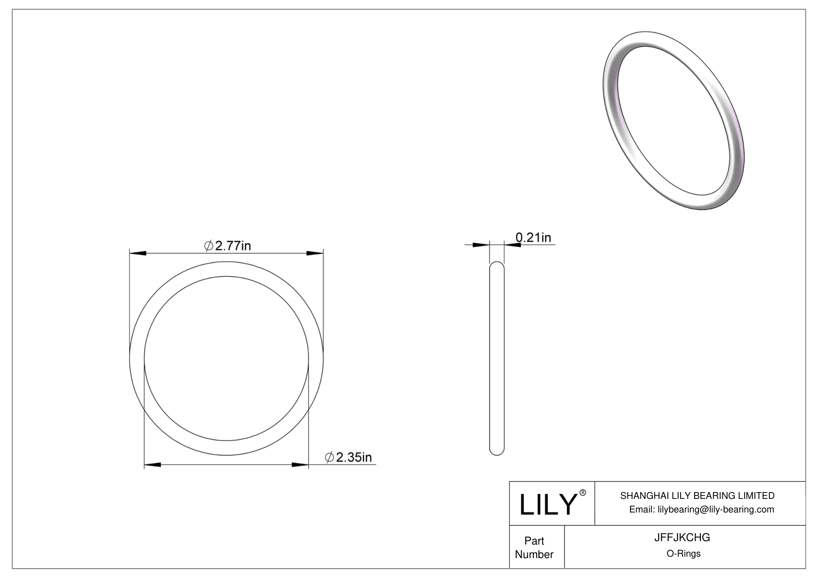 JFFJKCHG 圆形耐化学性 O 形圈 cad drawing