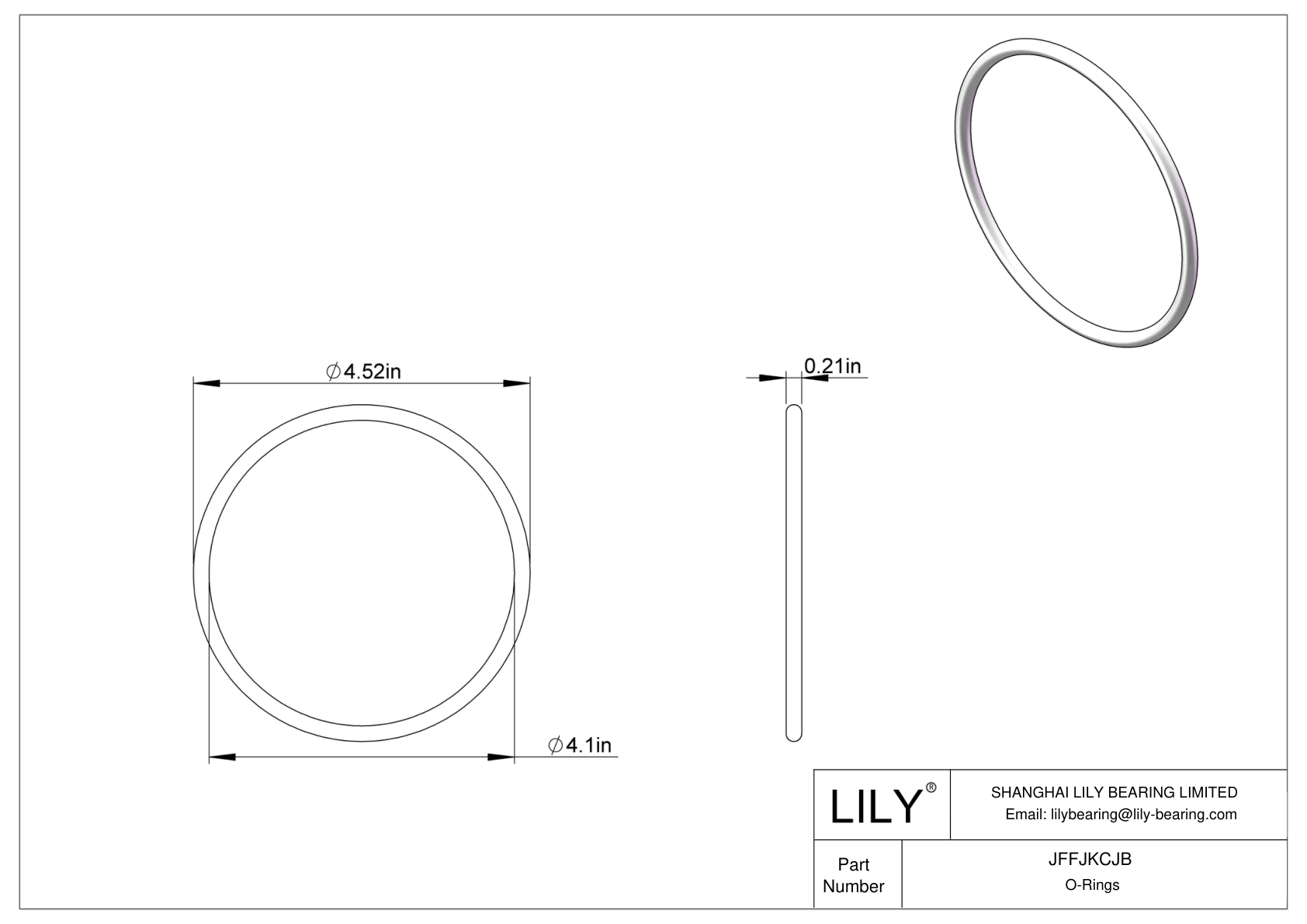 JFFJKCJB Chemical Resistant O-rings Round cad drawing