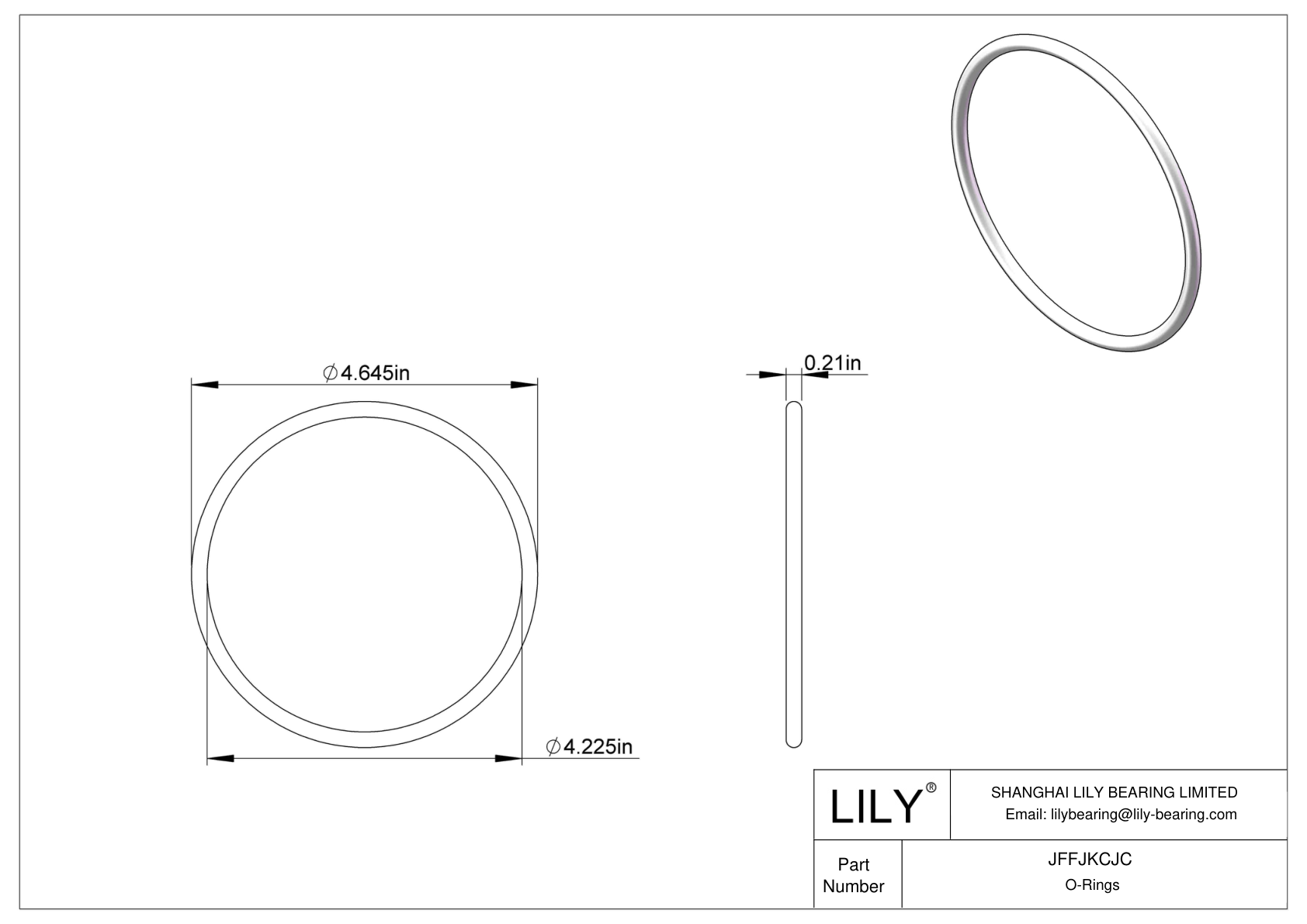 JFFJKCJC Chemical Resistant O-rings Round cad drawing