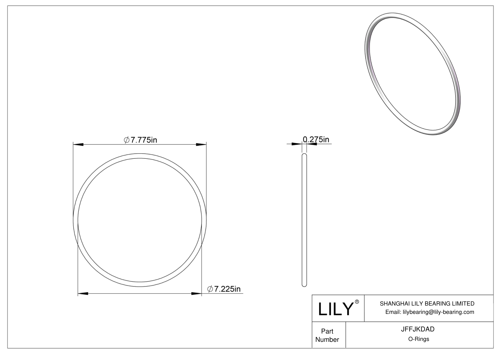 JFFJKDAD Chemical Resistant O-rings Round cad drawing