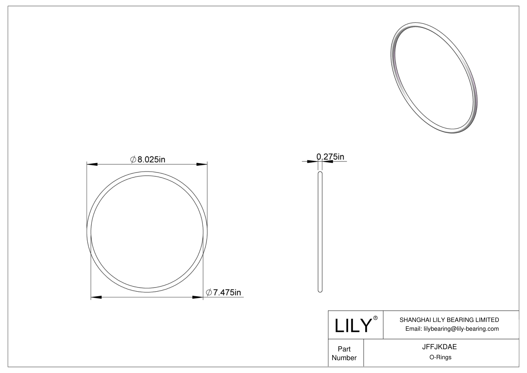 JFFJKDAE Chemical Resistant O-rings Round cad drawing