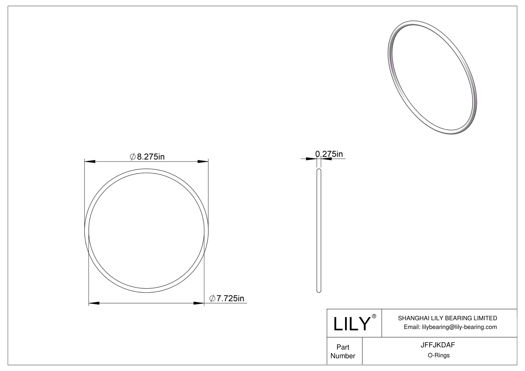 JFFJKDAF 圆形耐化学性 O 形圈 cad drawing