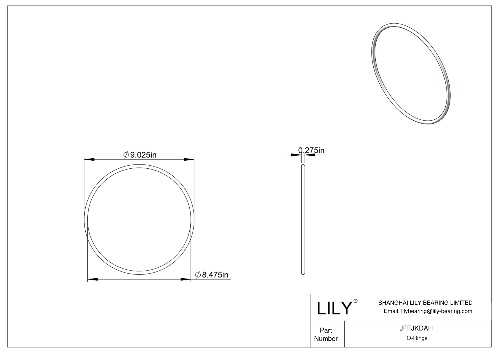 JFFJKDAH Chemical Resistant O-rings Round cad drawing