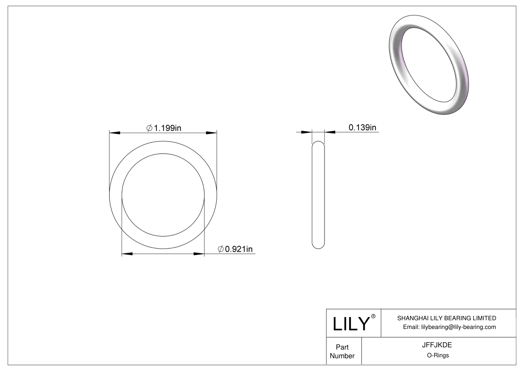 JFFJKDE Chemical Resistant O-rings Round cad drawing