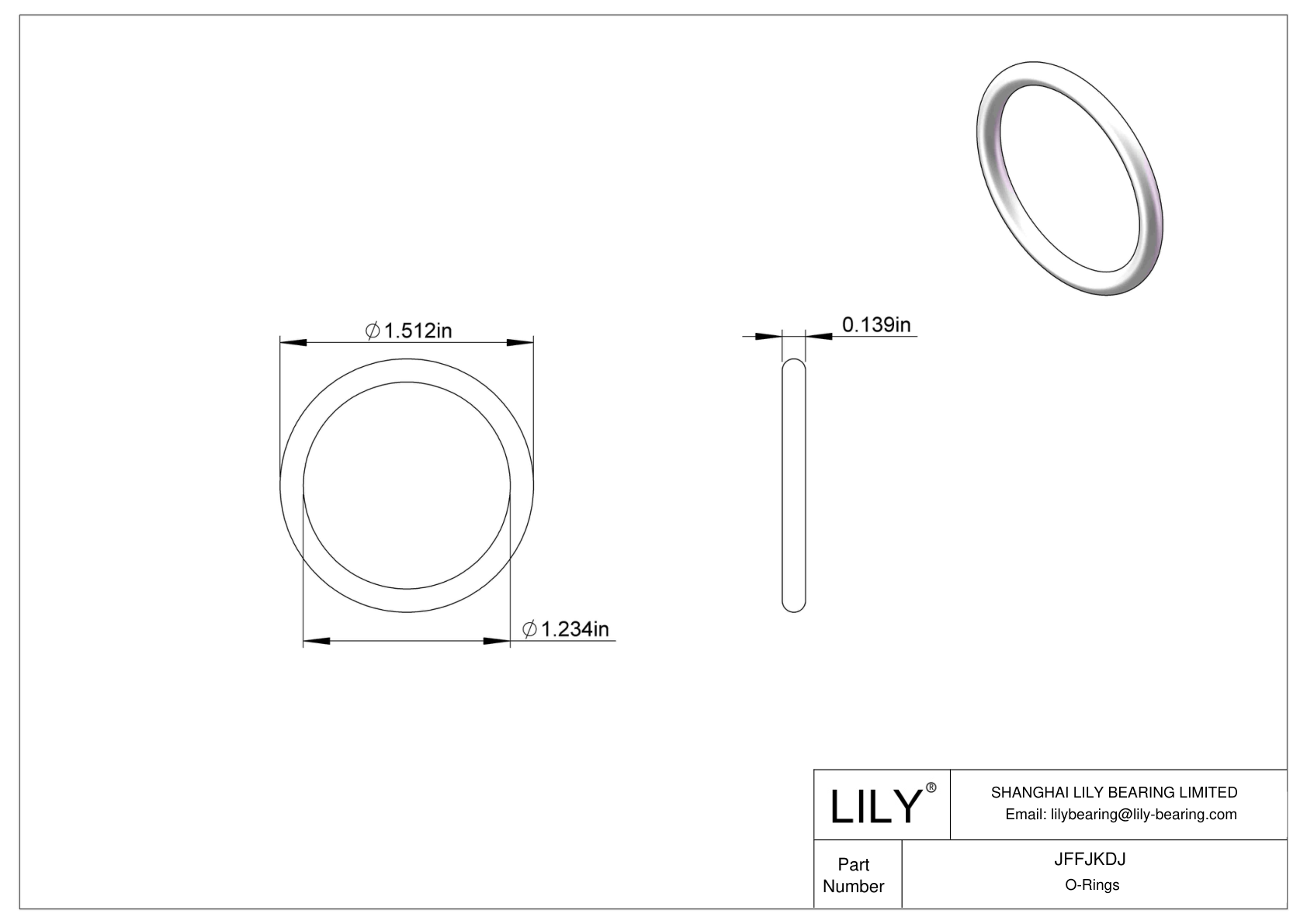 JFFJKDJ Chemical Resistant O-rings Round cad drawing