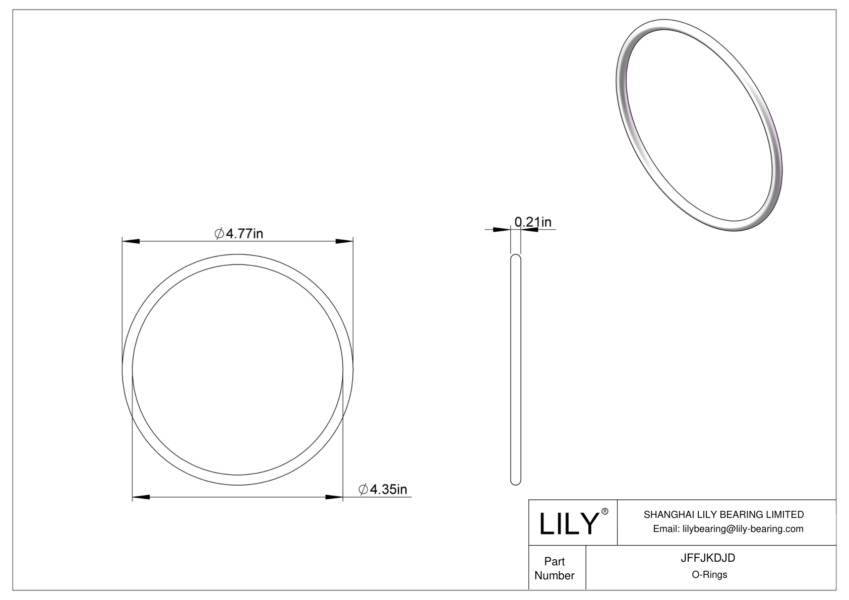 JFFJKDJD 圆形耐化学性 O 形圈 cad drawing