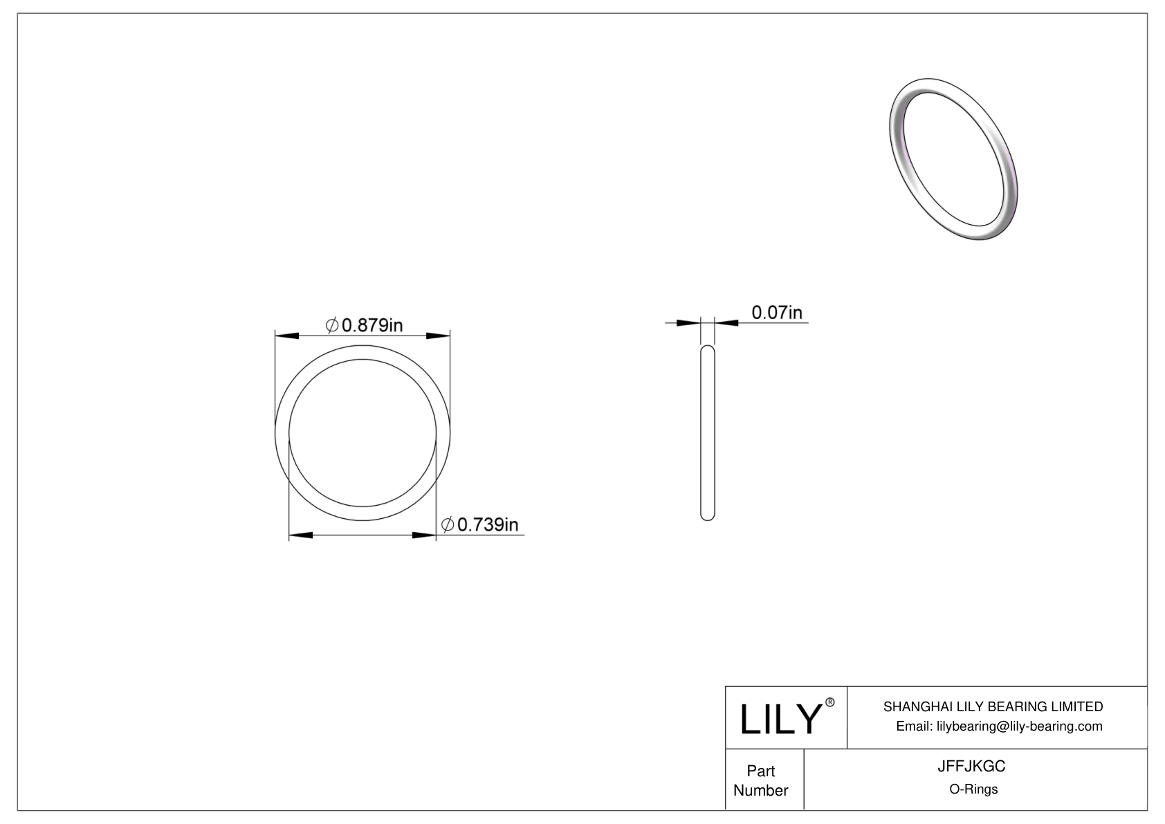 JFFJKGC Chemical Resistant O-rings Round cad drawing