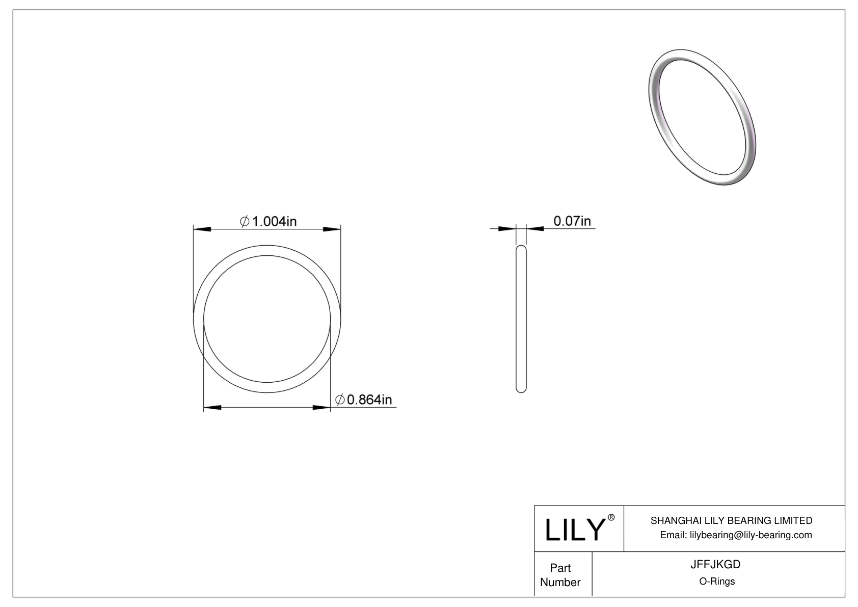 JFFJKGD 圆形耐化学性 O 形圈 cad drawing