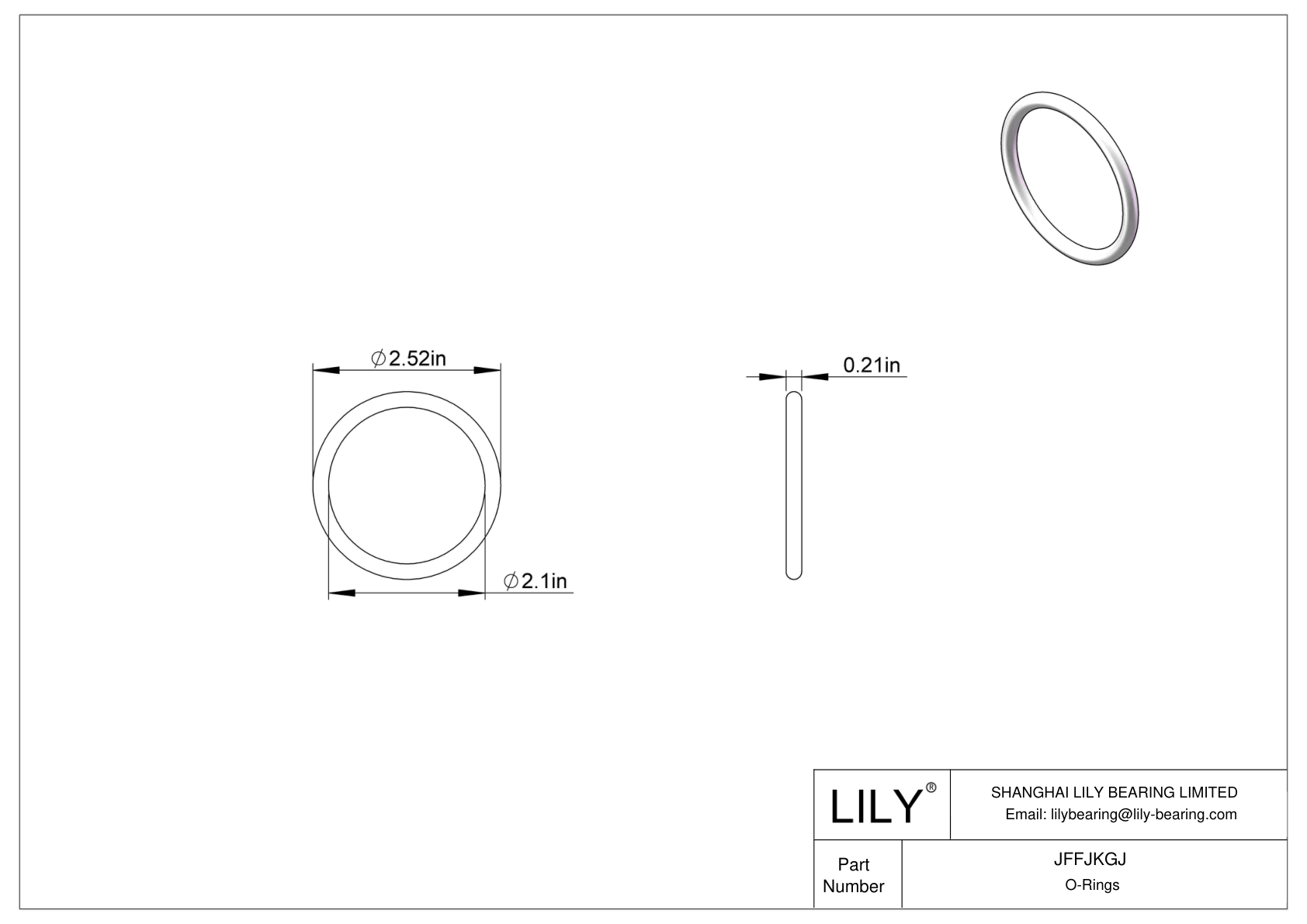 JFFJKGJ Chemical Resistant O-rings Round cad drawing