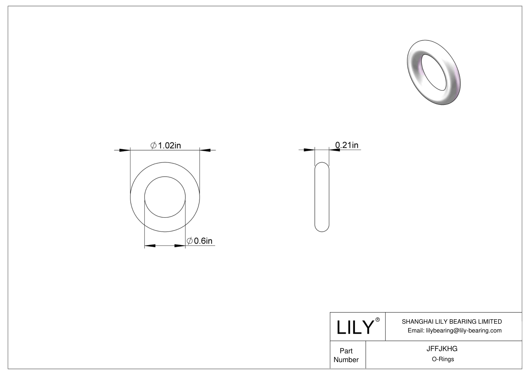 JFFJKHG Chemical Resistant O-rings Round cad drawing