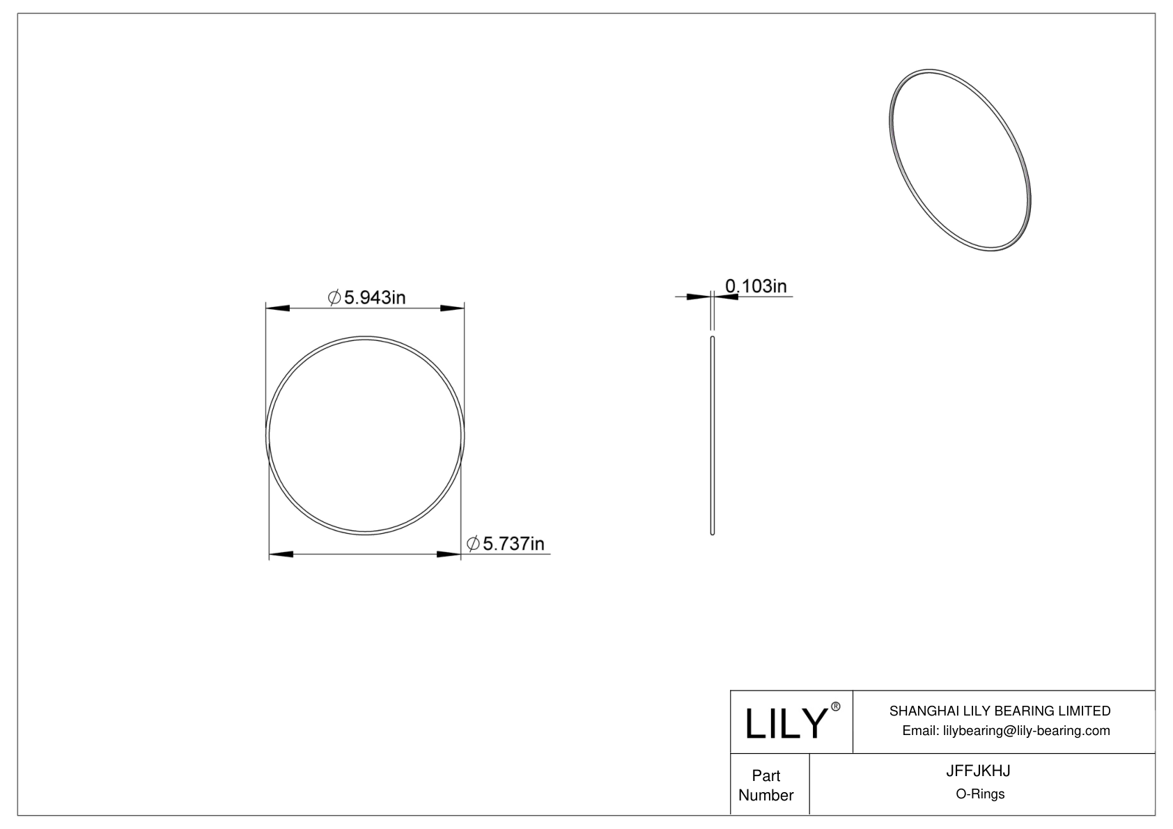 JFFJKHJ Chemical Resistant O-rings Round cad drawing