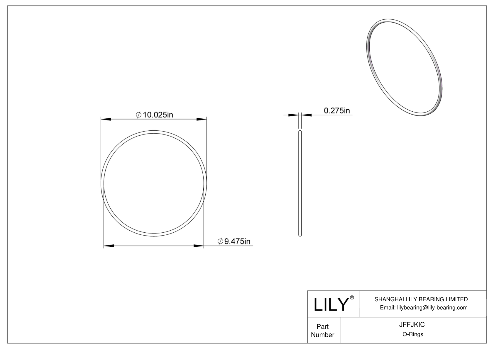 JFFJKIC Chemical Resistant O-rings Round cad drawing