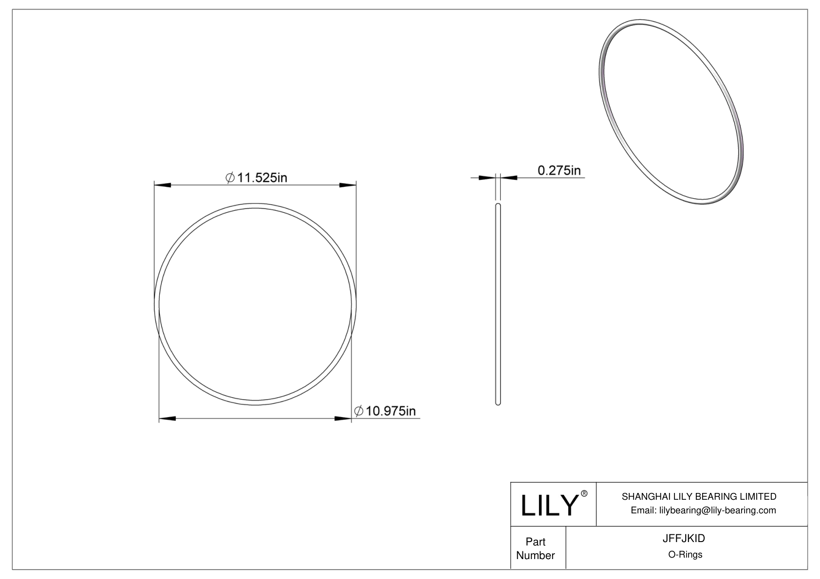 JFFJKID Chemical Resistant O-rings Round cad drawing