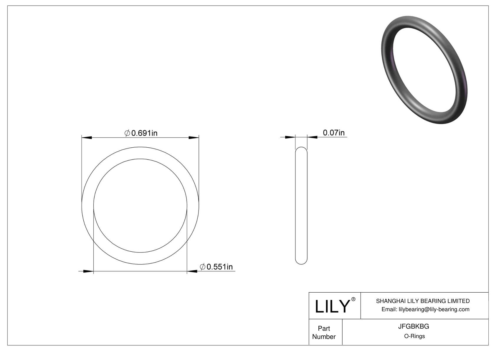 JFGBKBG Water And Steam Resistant O-Rings cad drawing