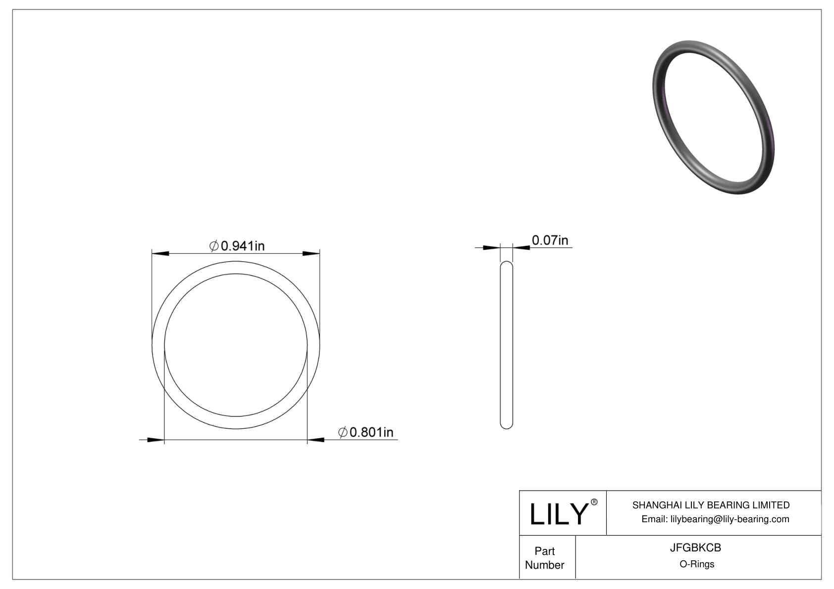 JFGBKCB Water And Steam Resistant O-Rings cad drawing