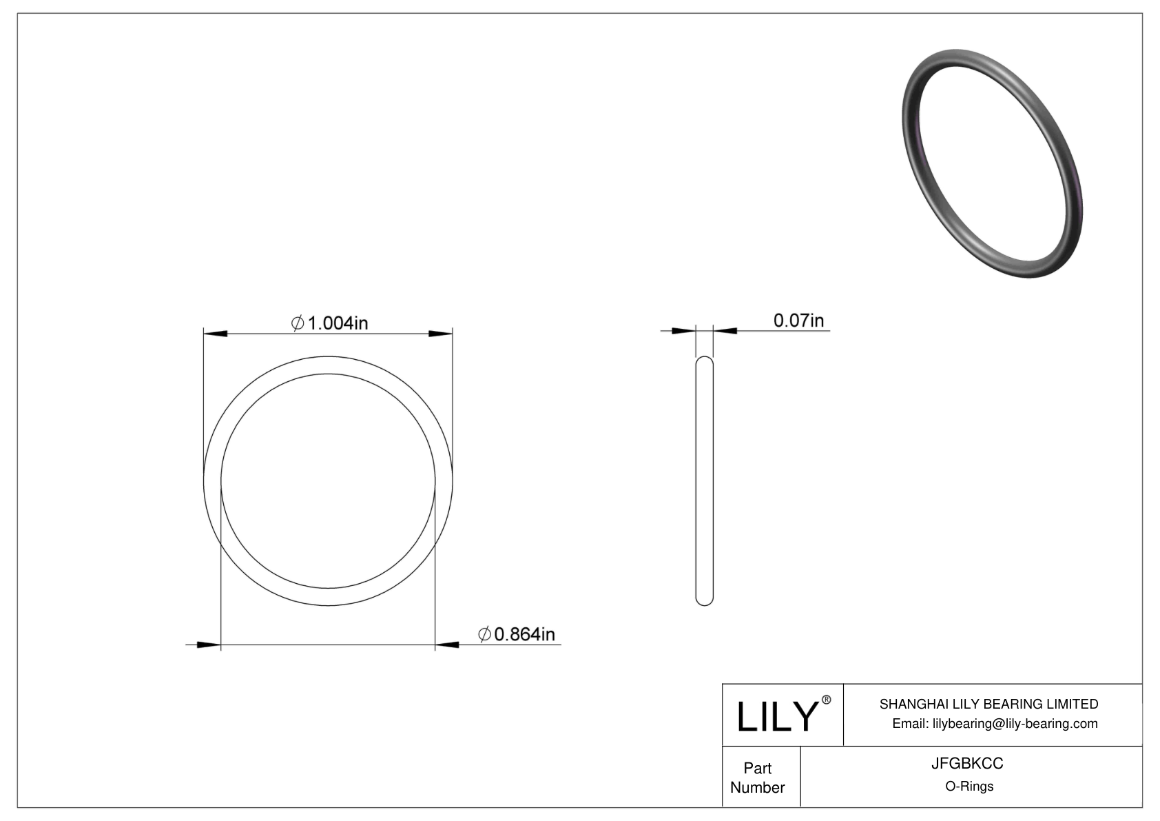 JFGBKCC Water And Steam Resistant O-Rings cad drawing