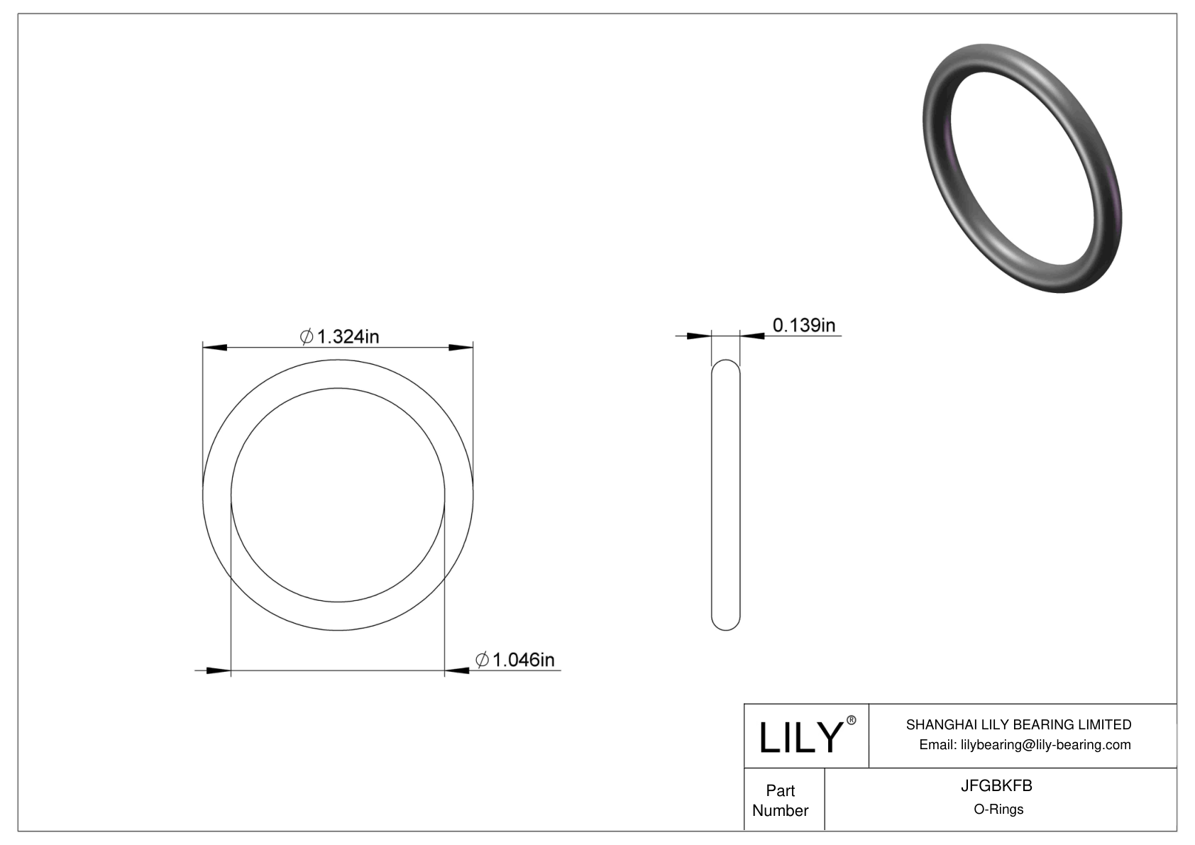 JFGBKFB Water And Steam Resistant O-Rings cad drawing