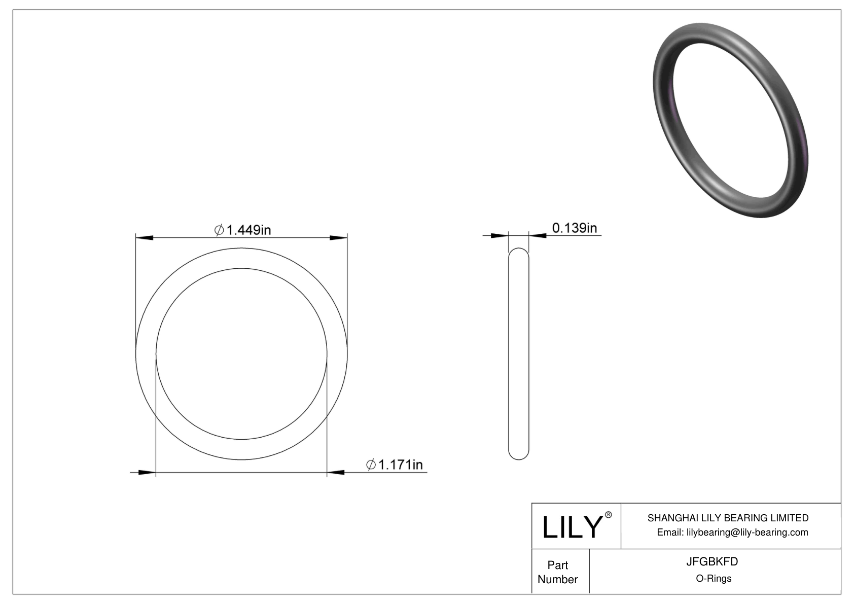 JFGBKFD Water And Steam Resistant O-Rings cad drawing