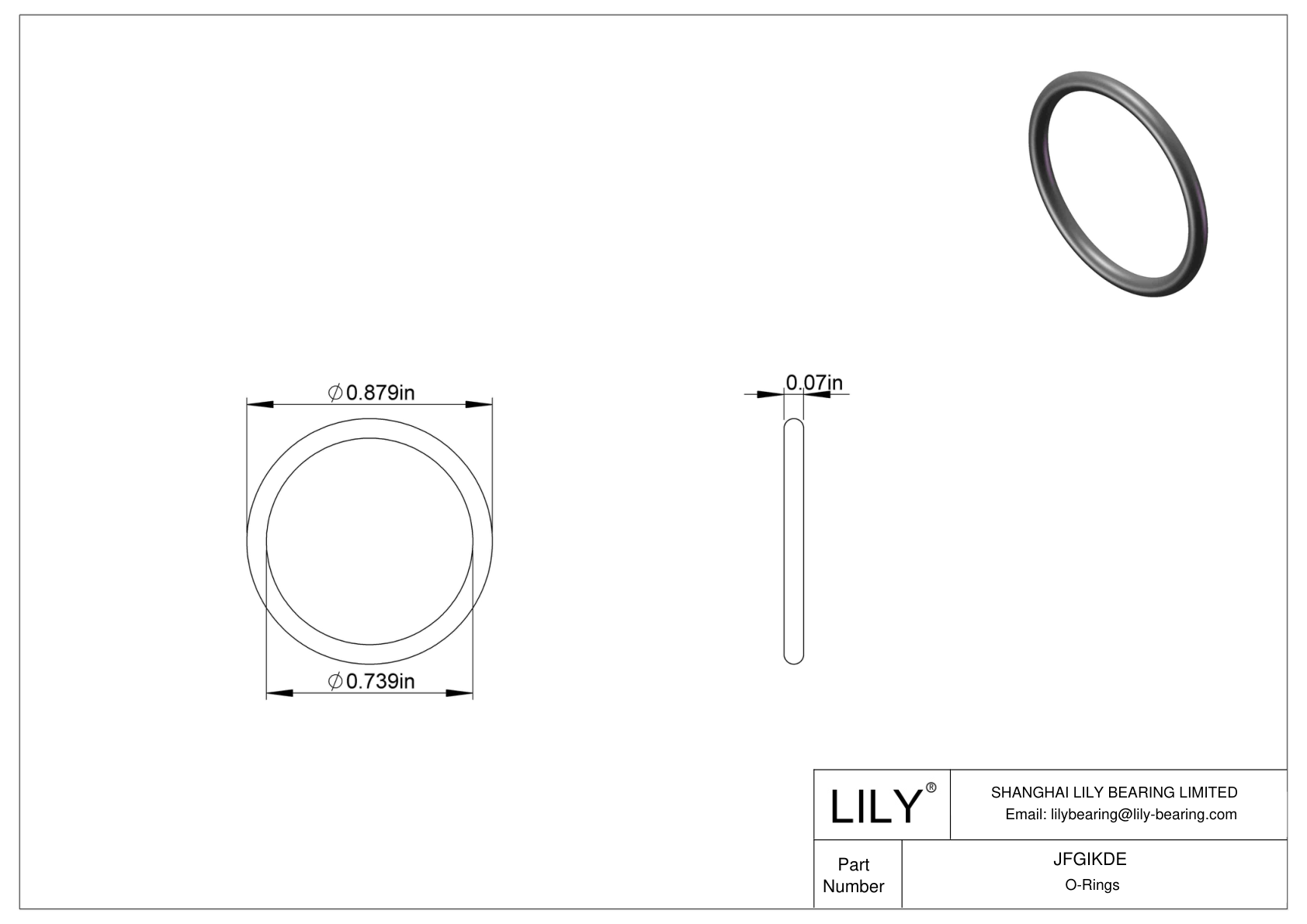 JFGIKDE Chemical Resistant O-rings Round cad drawing