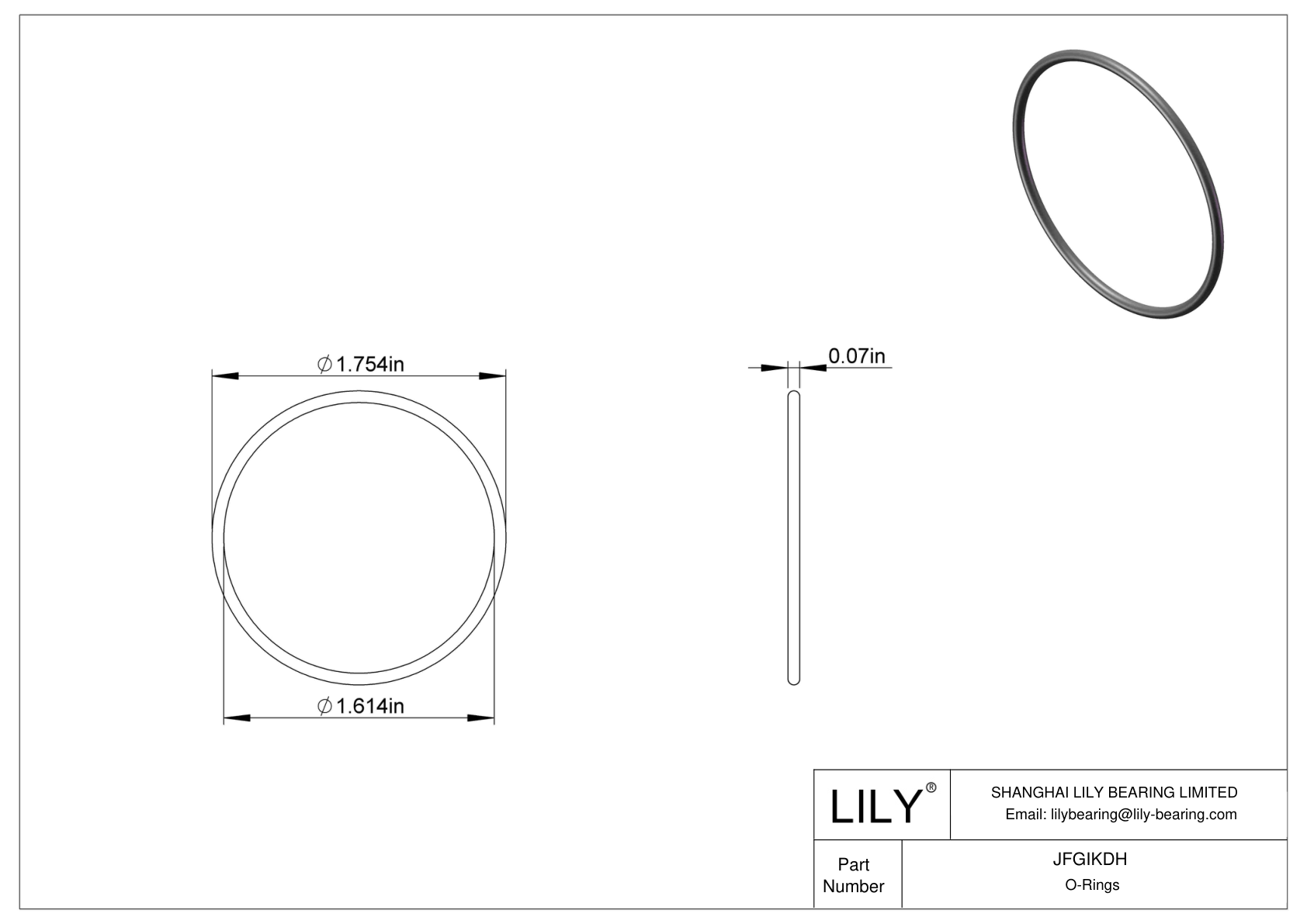 JFGIKDH 圆形耐化学性 O 形圈 cad drawing