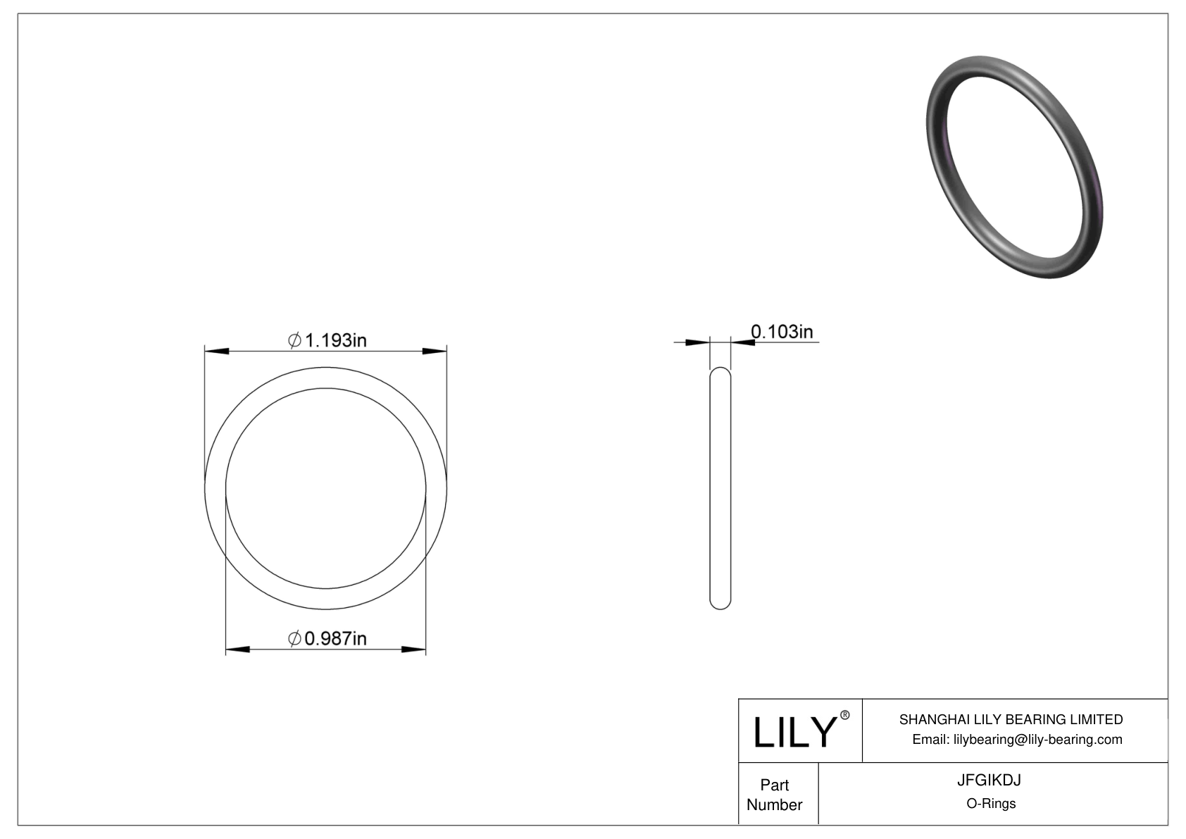 JFGIKDJ 圆形耐化学性 O 形圈 cad drawing