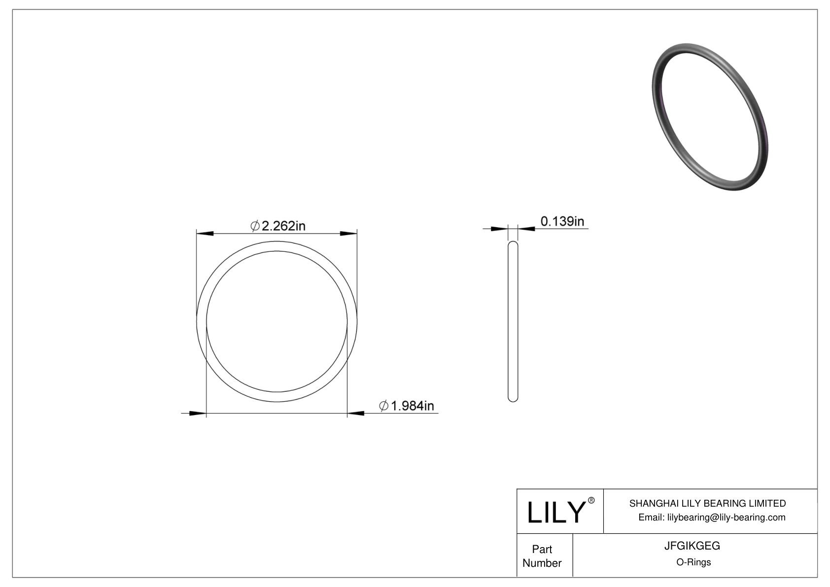 JFGIKGEG Chemical Resistant O-rings Round cad drawing