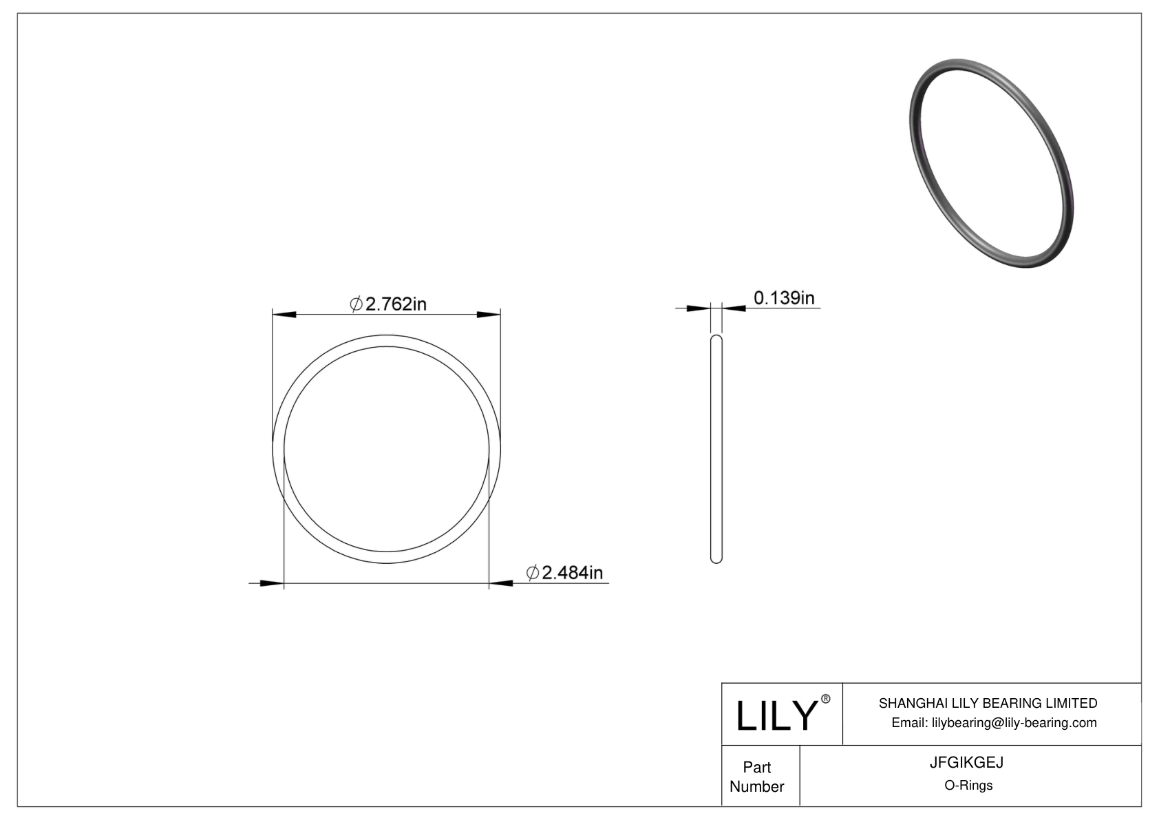 JFGIKGEJ 圆形耐化学性 O 形圈 cad drawing