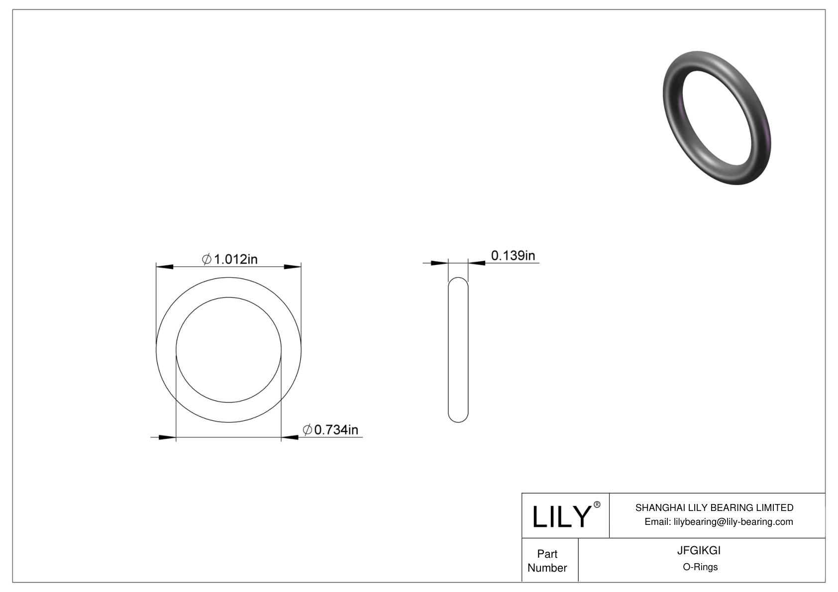 JFGIKGI Chemical Resistant O-rings Round cad drawing