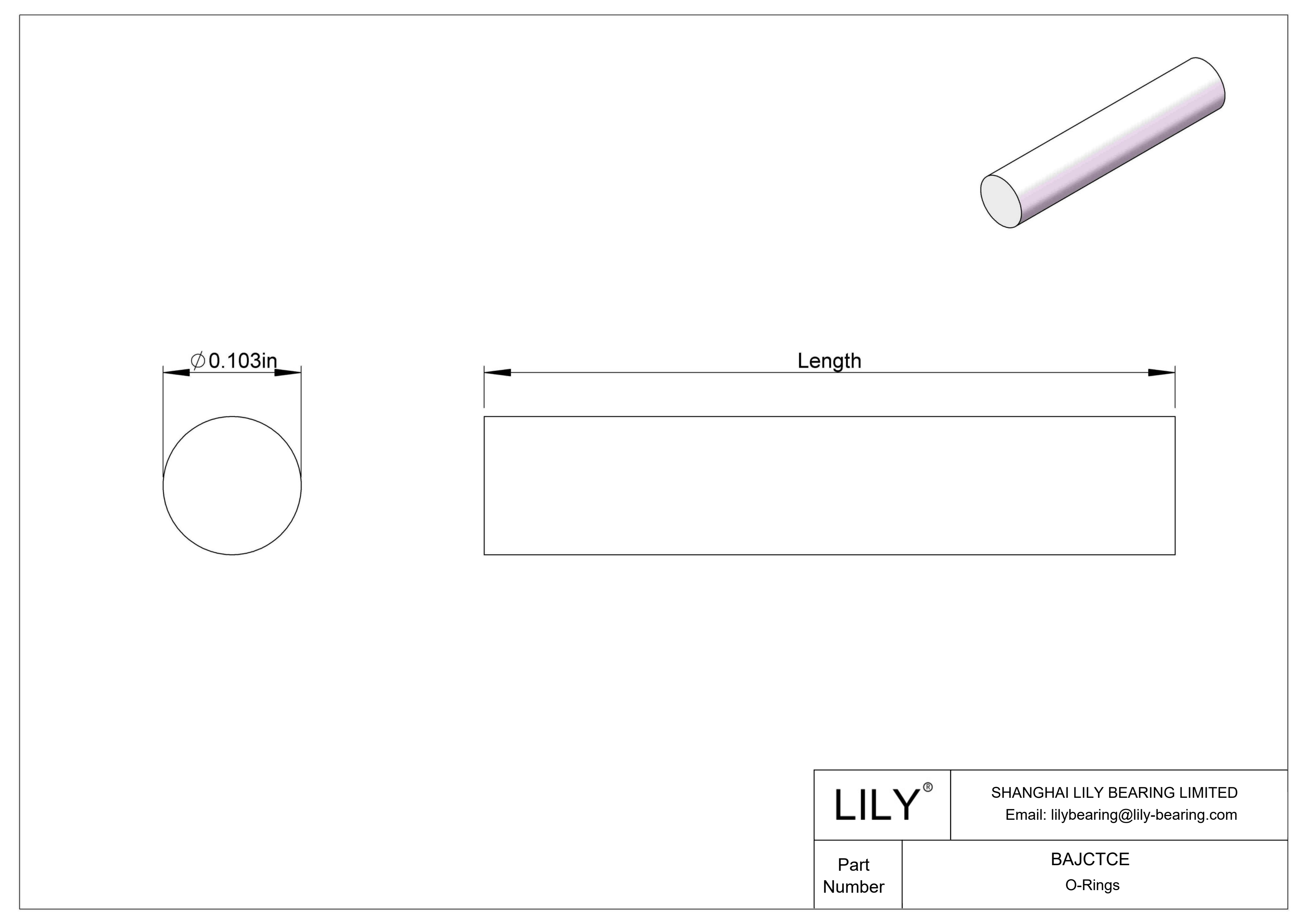 BAJCTCE 圆形耐化学性O 形圈软线库存 cad drawing