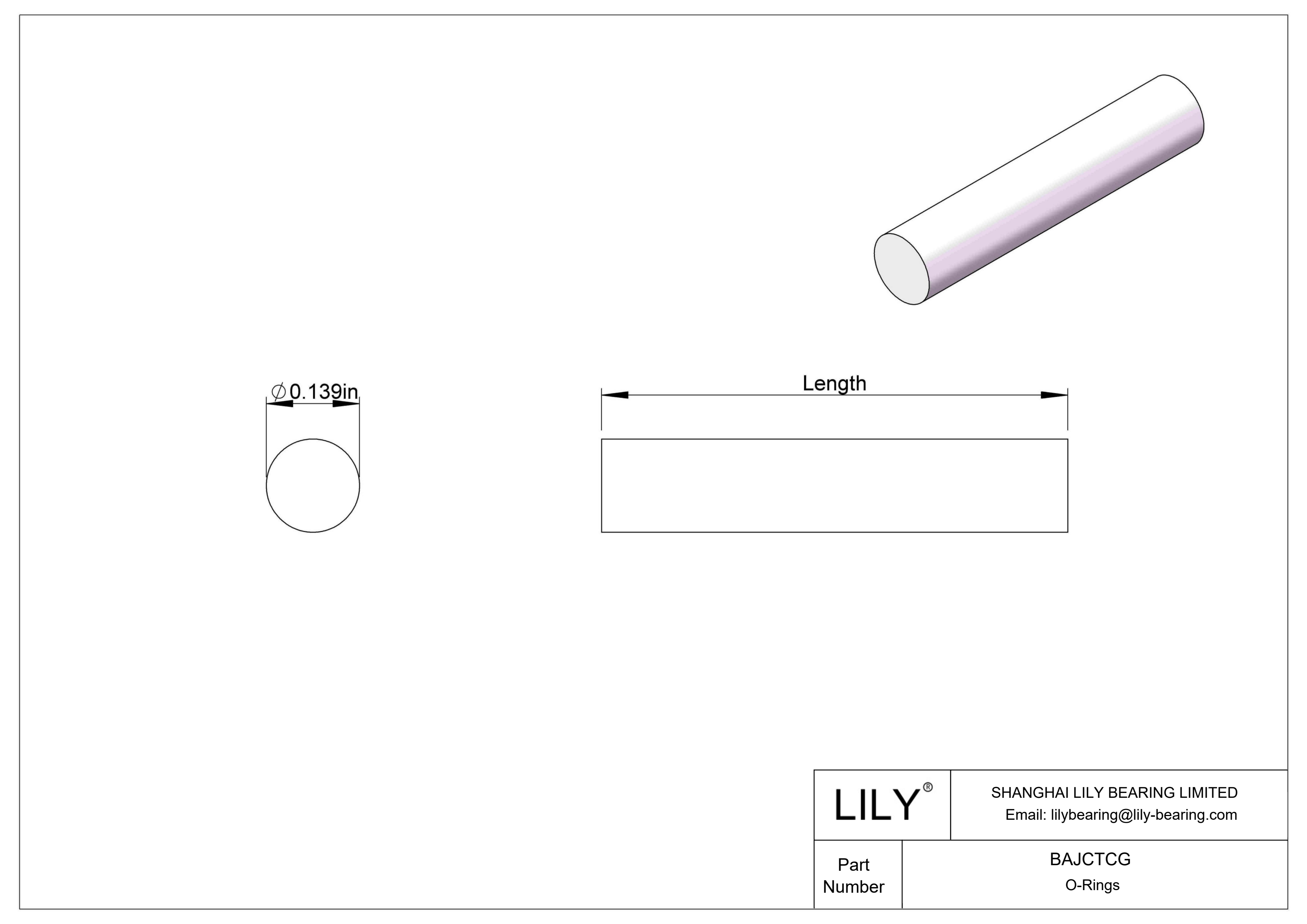 BAJCTCG 圆形耐化学性O 形圈软线库存 cad drawing