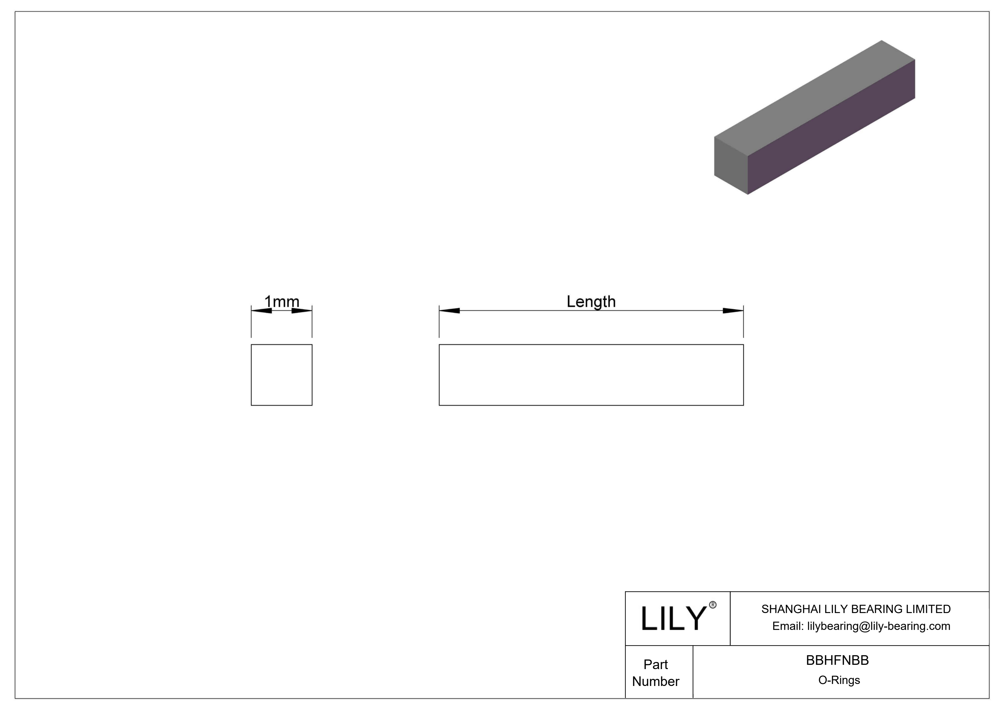 BBHFNBB Junta tórica resistente a productos químicos Cordón cuadrado cad drawing