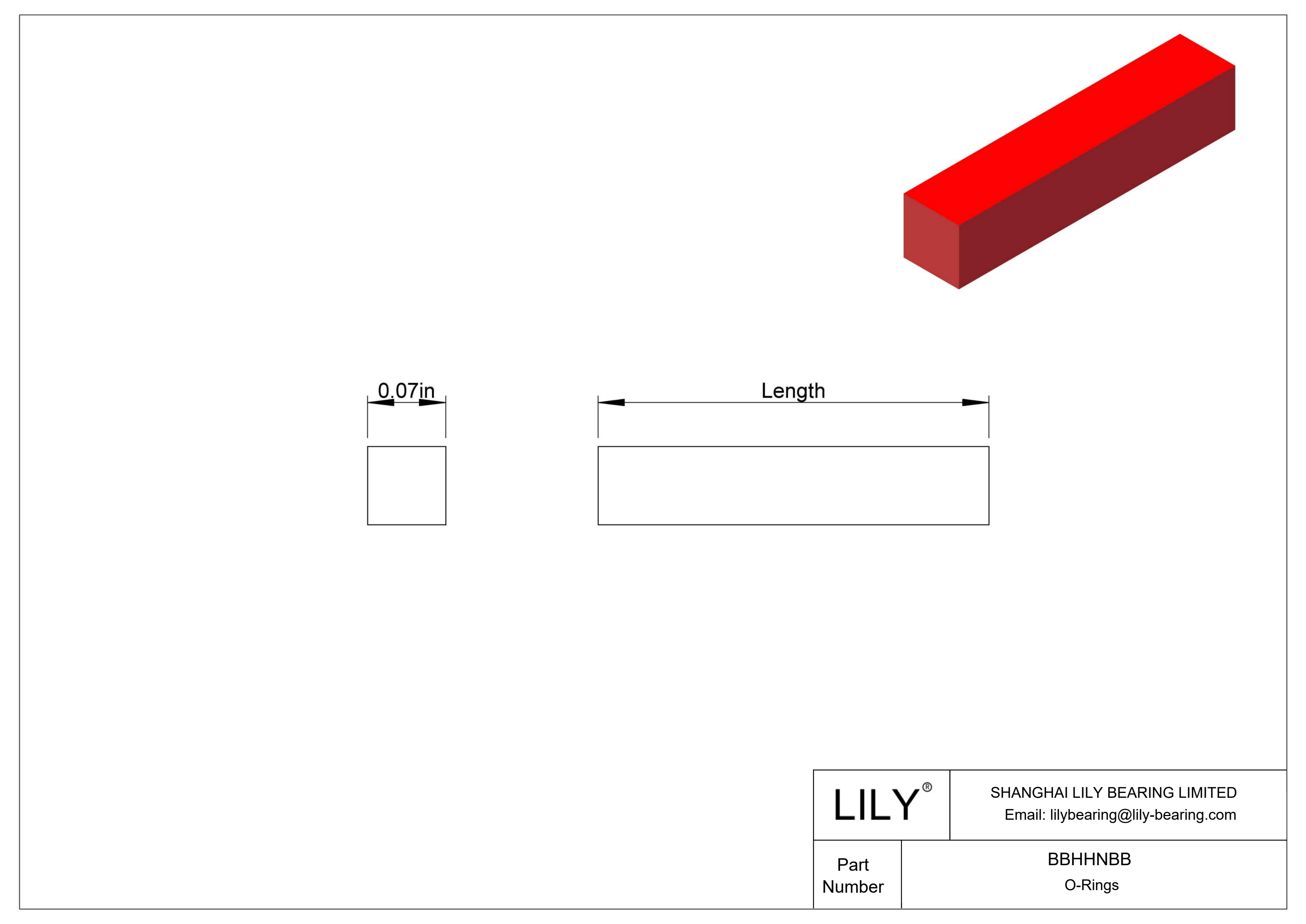 BBHHNBB Junta tórica alta temperatura cordón cuadrado cad drawing