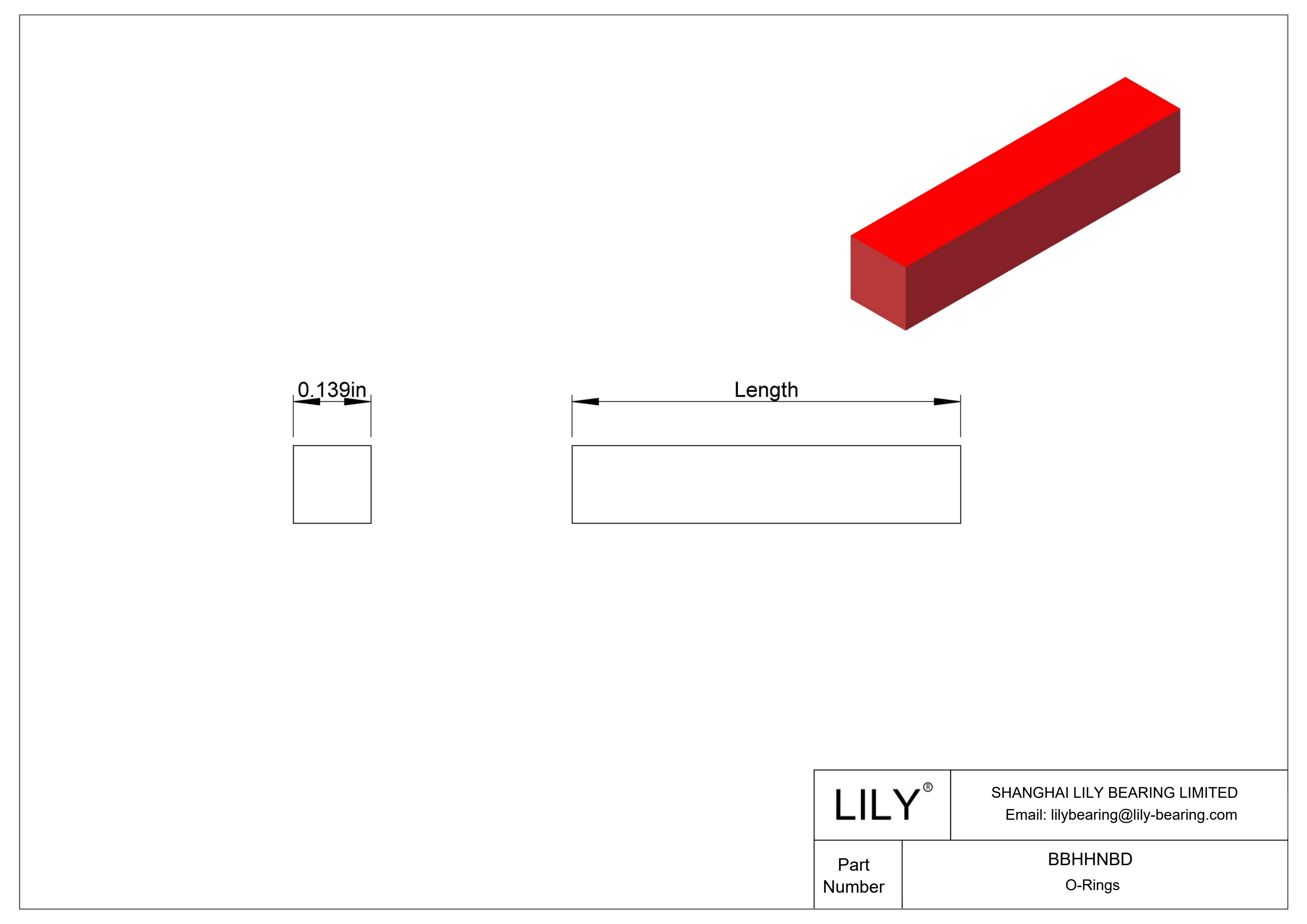 BBHHNBD Junta tórica alta temperatura cordón cuadrado cad drawing