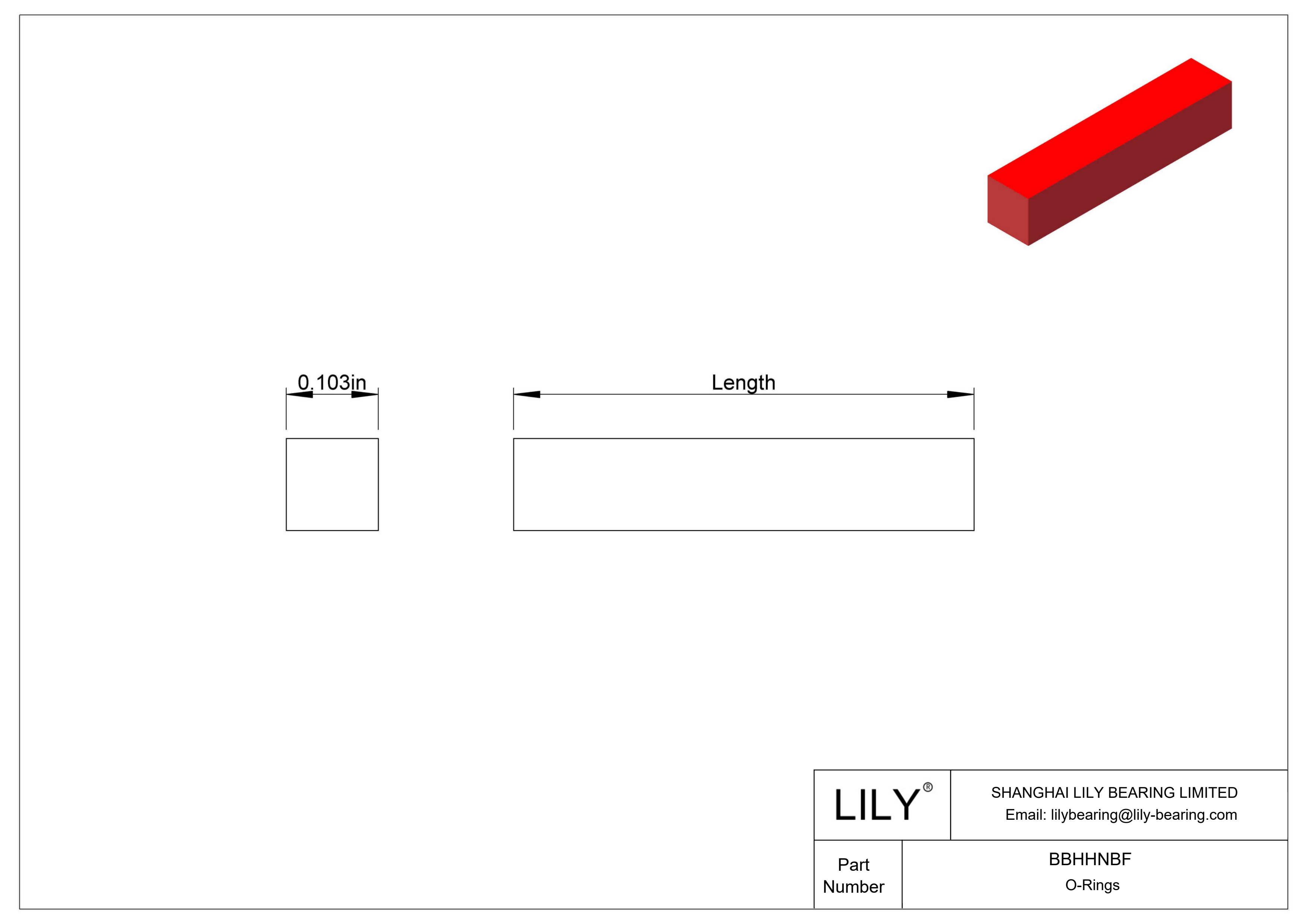 BBHHNBF Junta tórica alta temperatura cordón cuadrado cad drawing