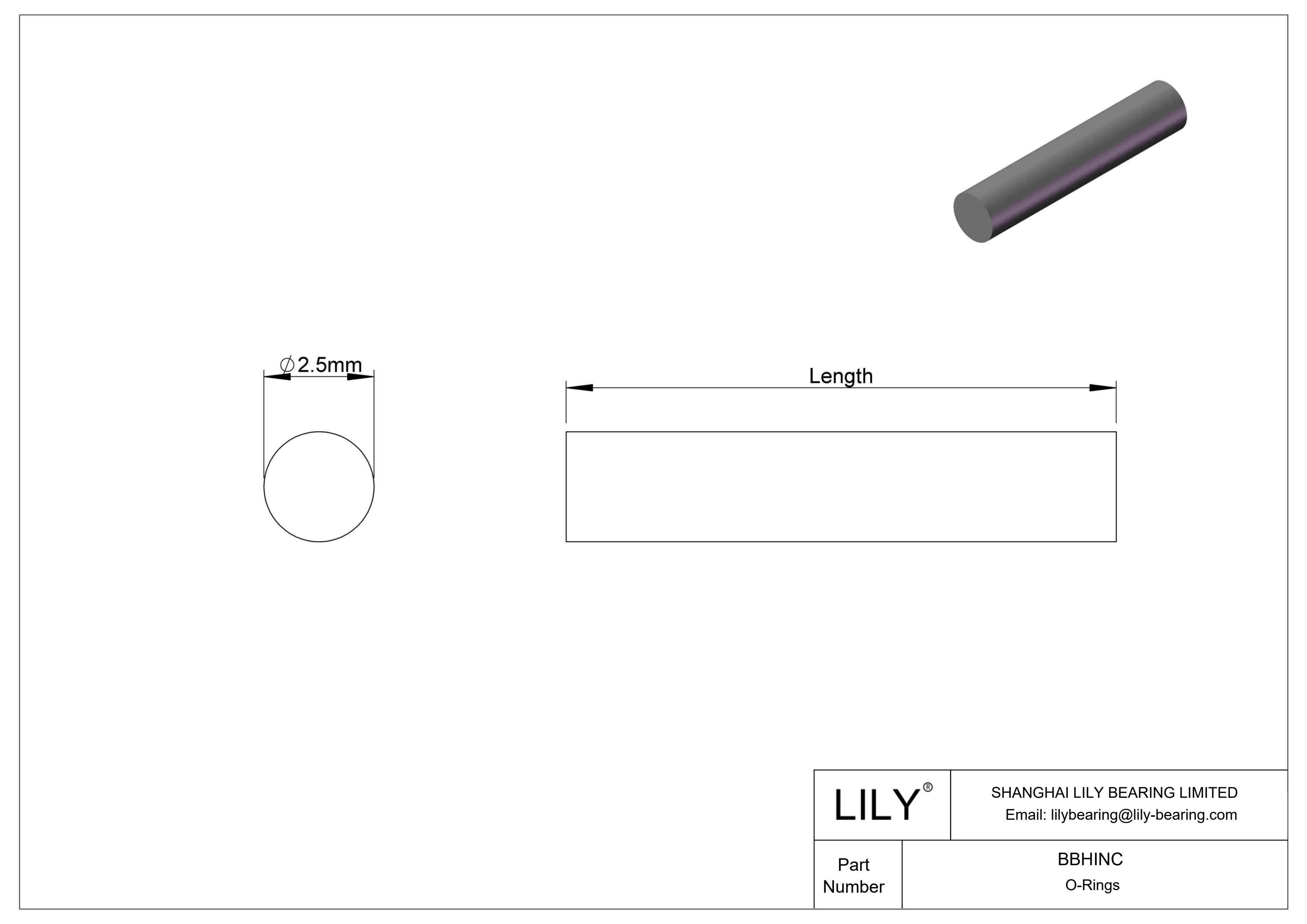 BBHINC 防水防蒸汽 O 形圈软线库存 cad drawing