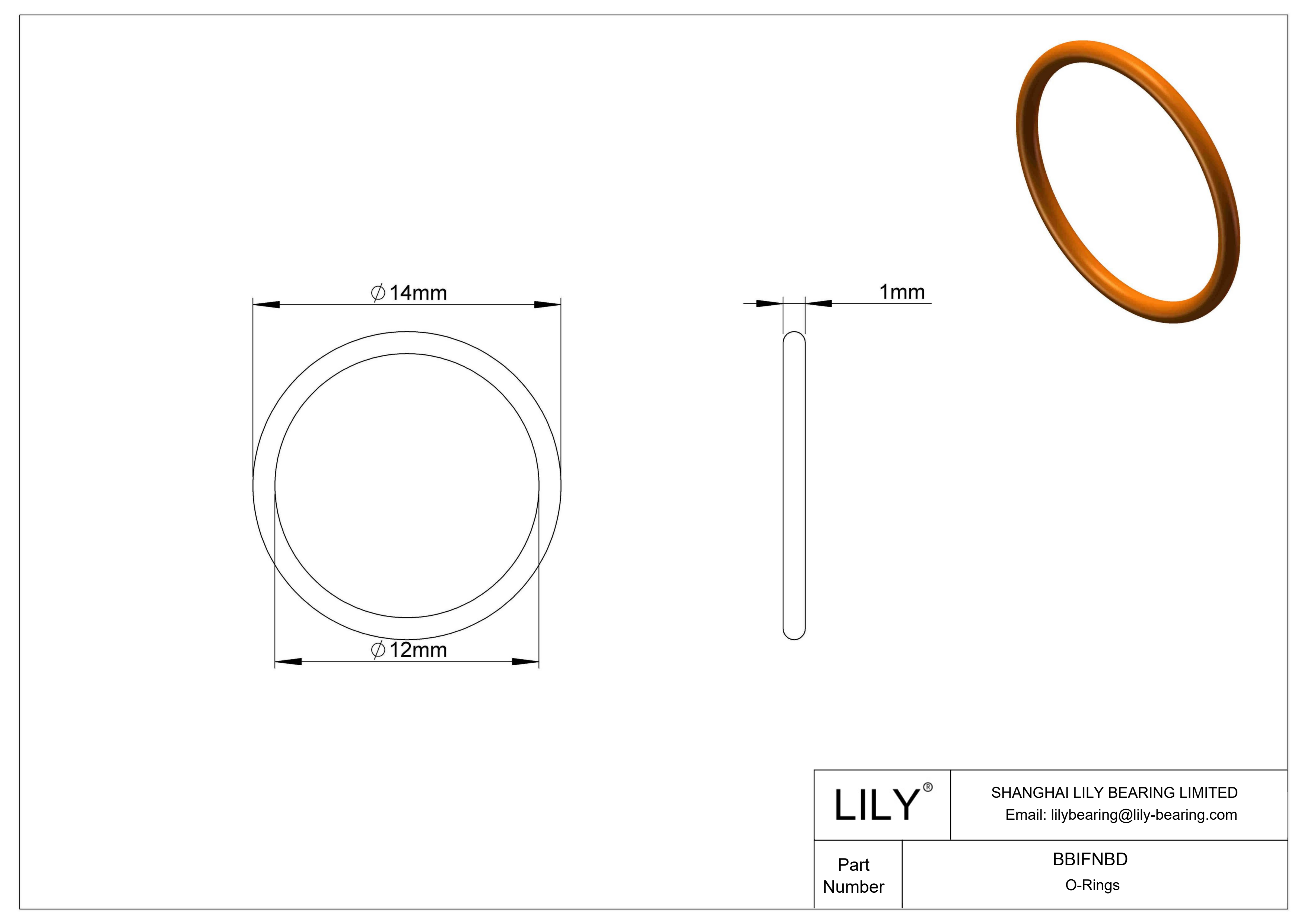 BBIFNBD Juntas tóricas redondas resistentes a productos químicos cad drawing