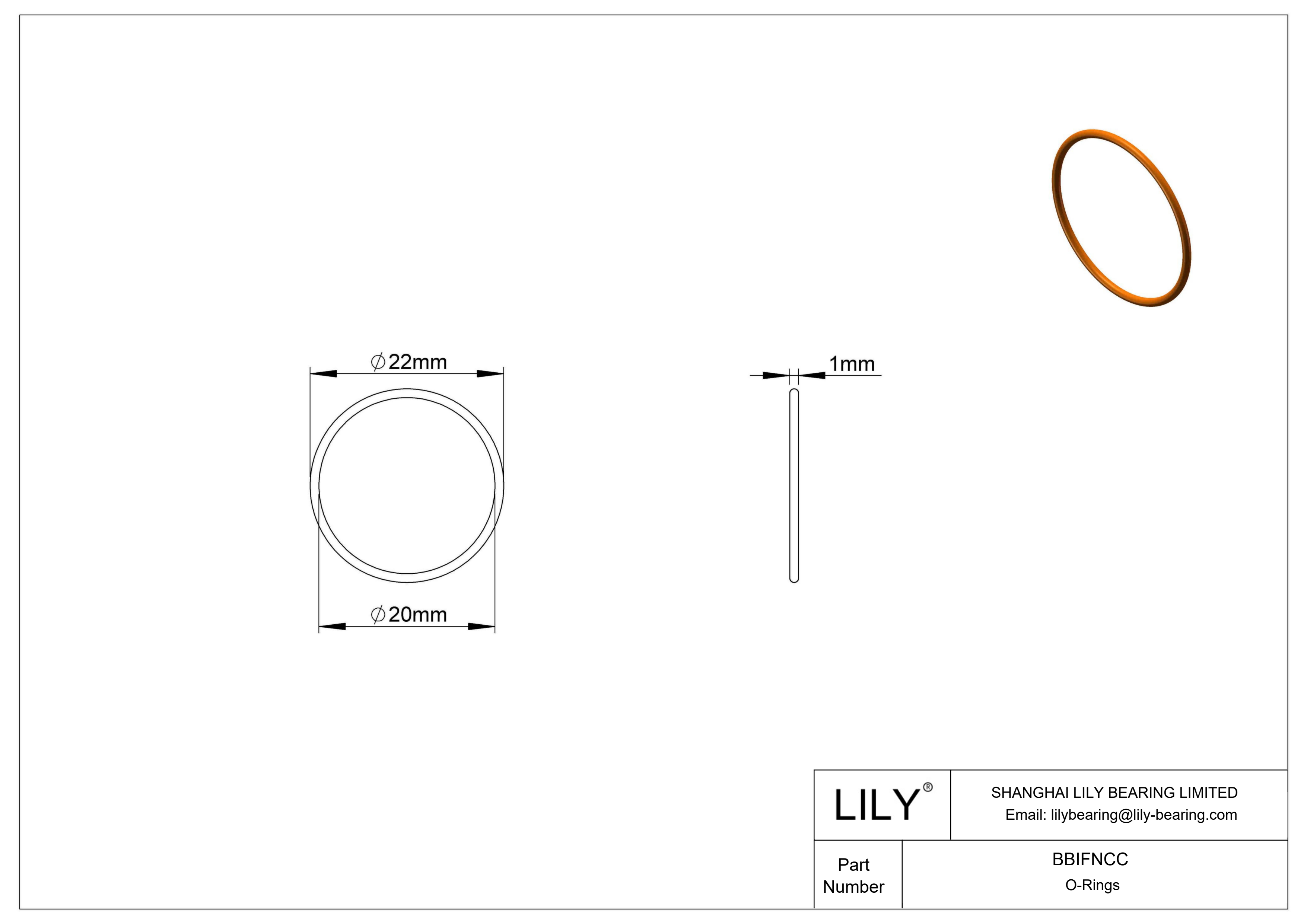 BBIFNCC 圆形耐化学性 O 形圈 cad drawing