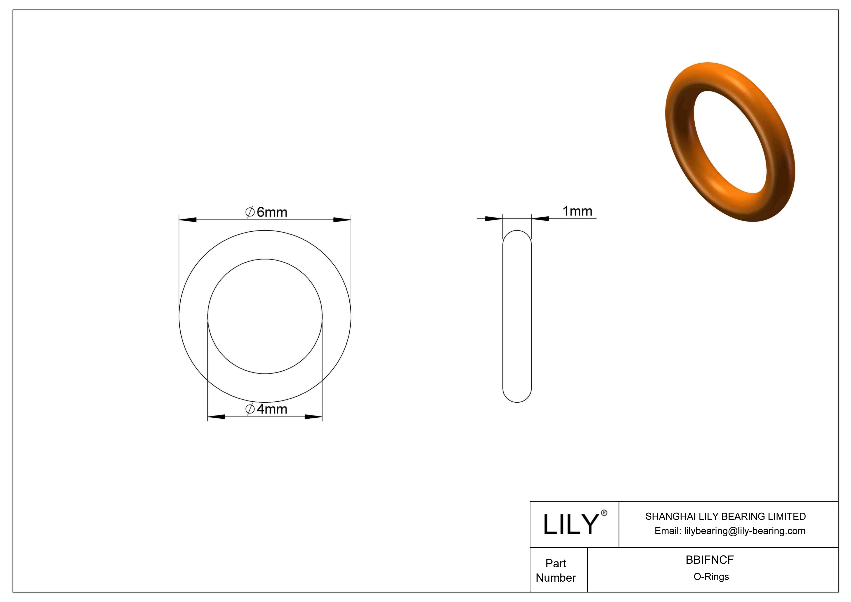 BBIFNCF Chemical Resistant O-rings Round cad drawing